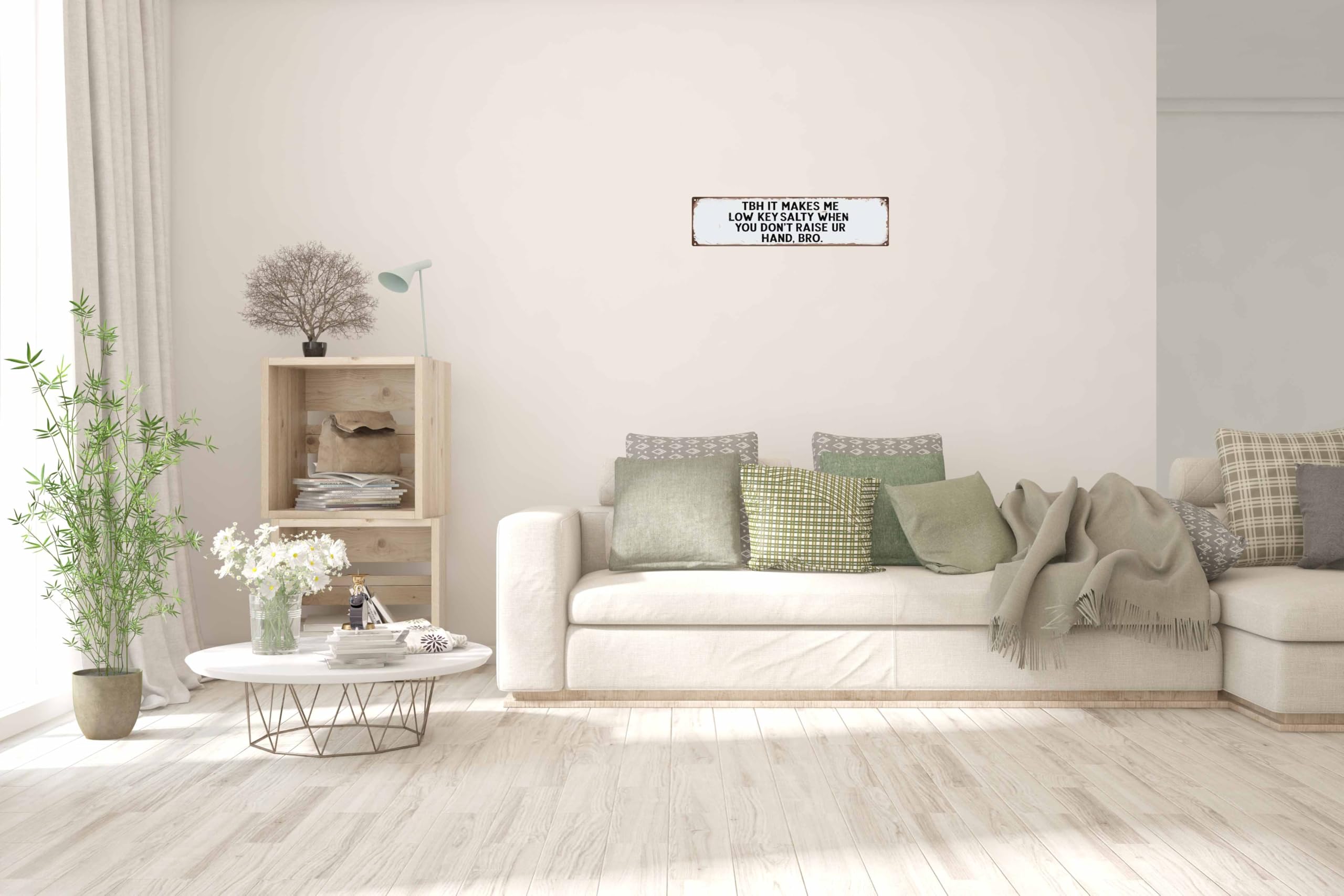 Aimlayton Low Key Salty Metal Sign 4x16in Funny Classroom Plaque for Teacher School Wall Humor Decor