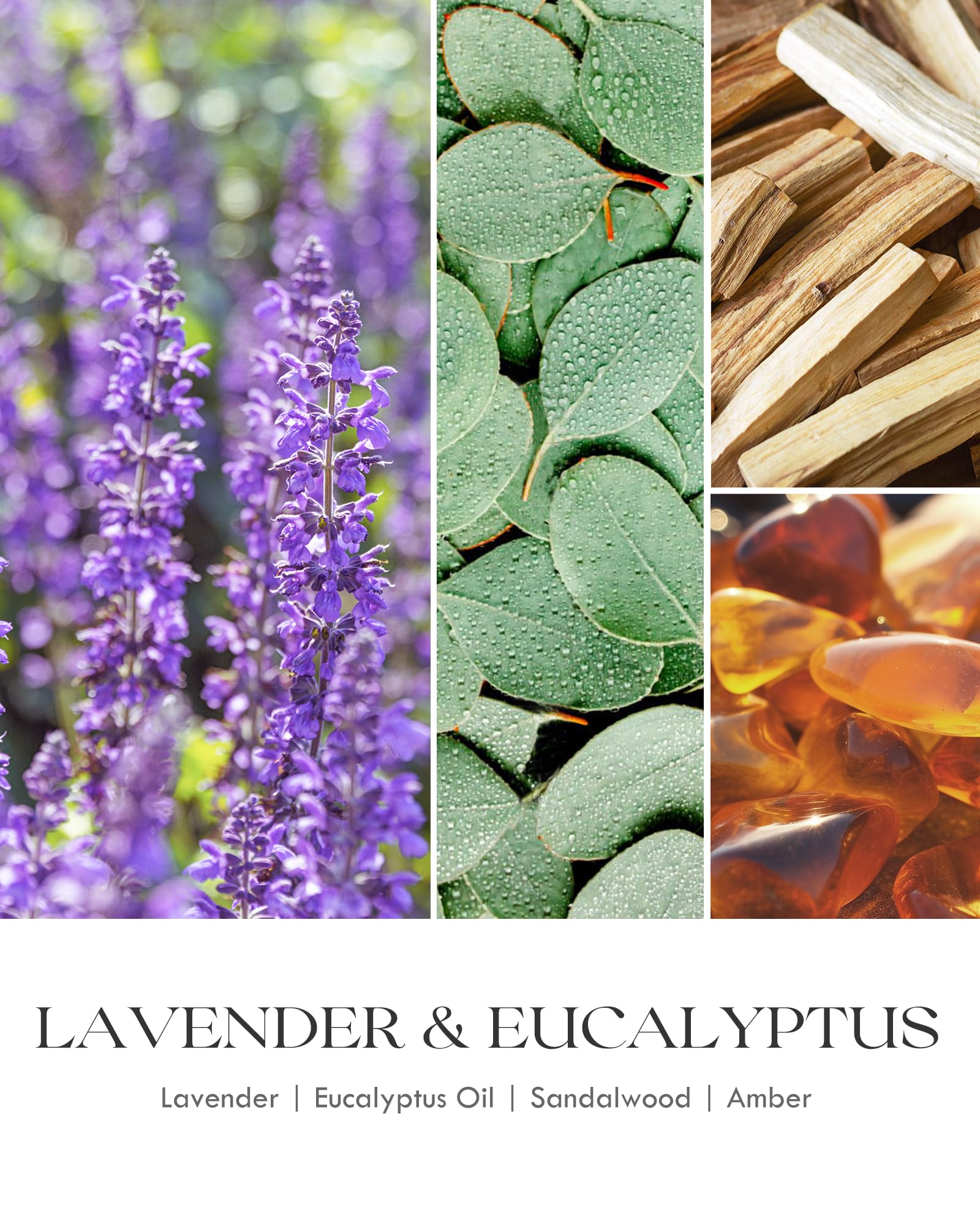 AOOVOO Lavender Scented Candles for Women - Aromatherapy Candle with Crystals Inside, 10oz Soy Candles for Home Scented, Valenti