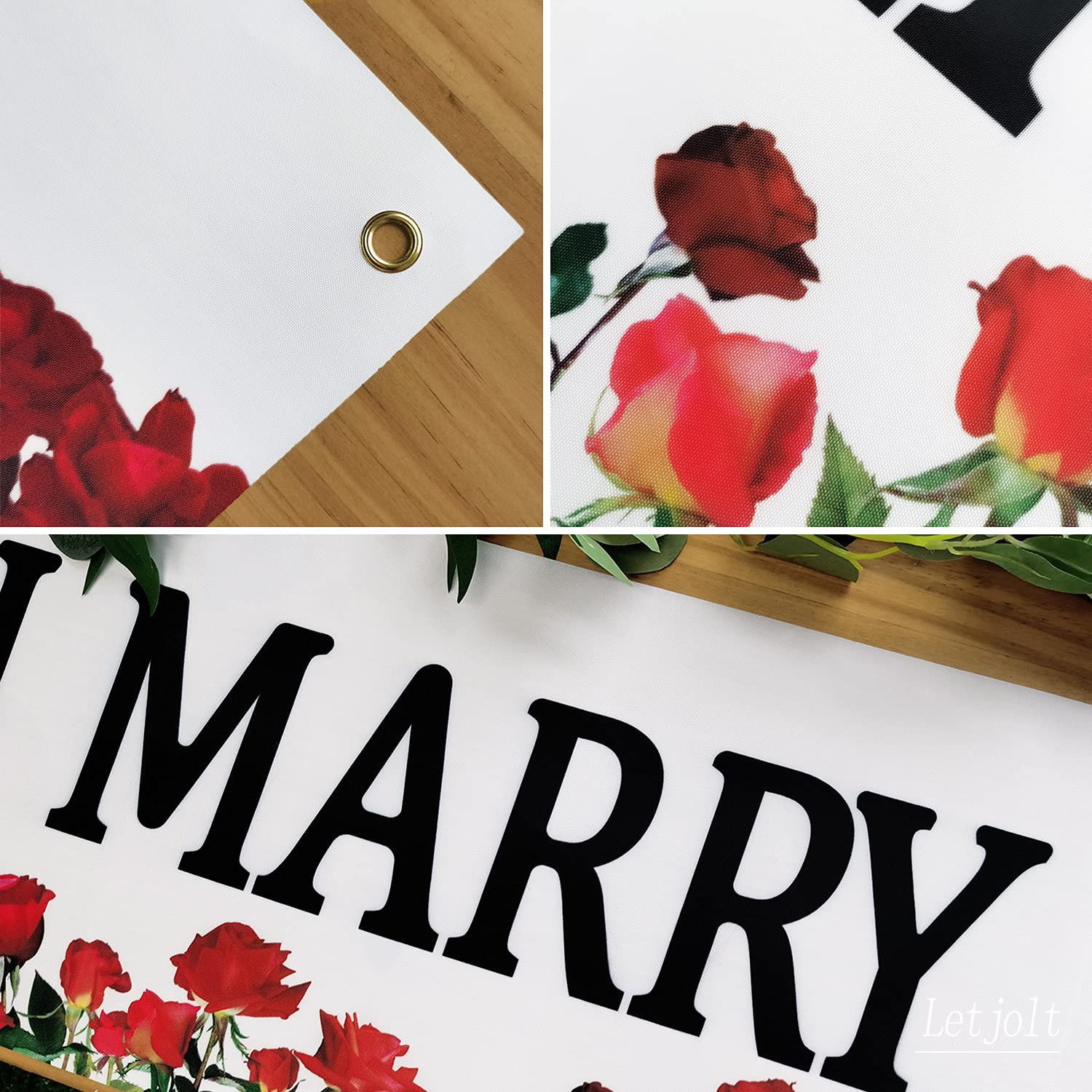 Marry Me Flower Banner Will You Marry Me Large Flower Banner Marriage Valentine'S Day Proposal Winter Supplies Engagement Lawn S