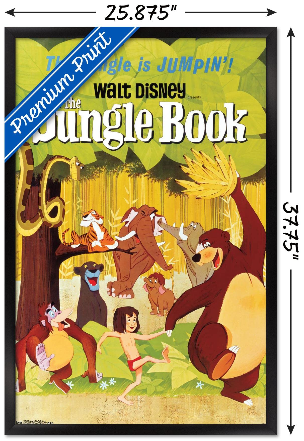Trends International 24X36 Disney The Jungle Book - One Sheet Wall Poster, 24'' X 36'', Black Framed Version