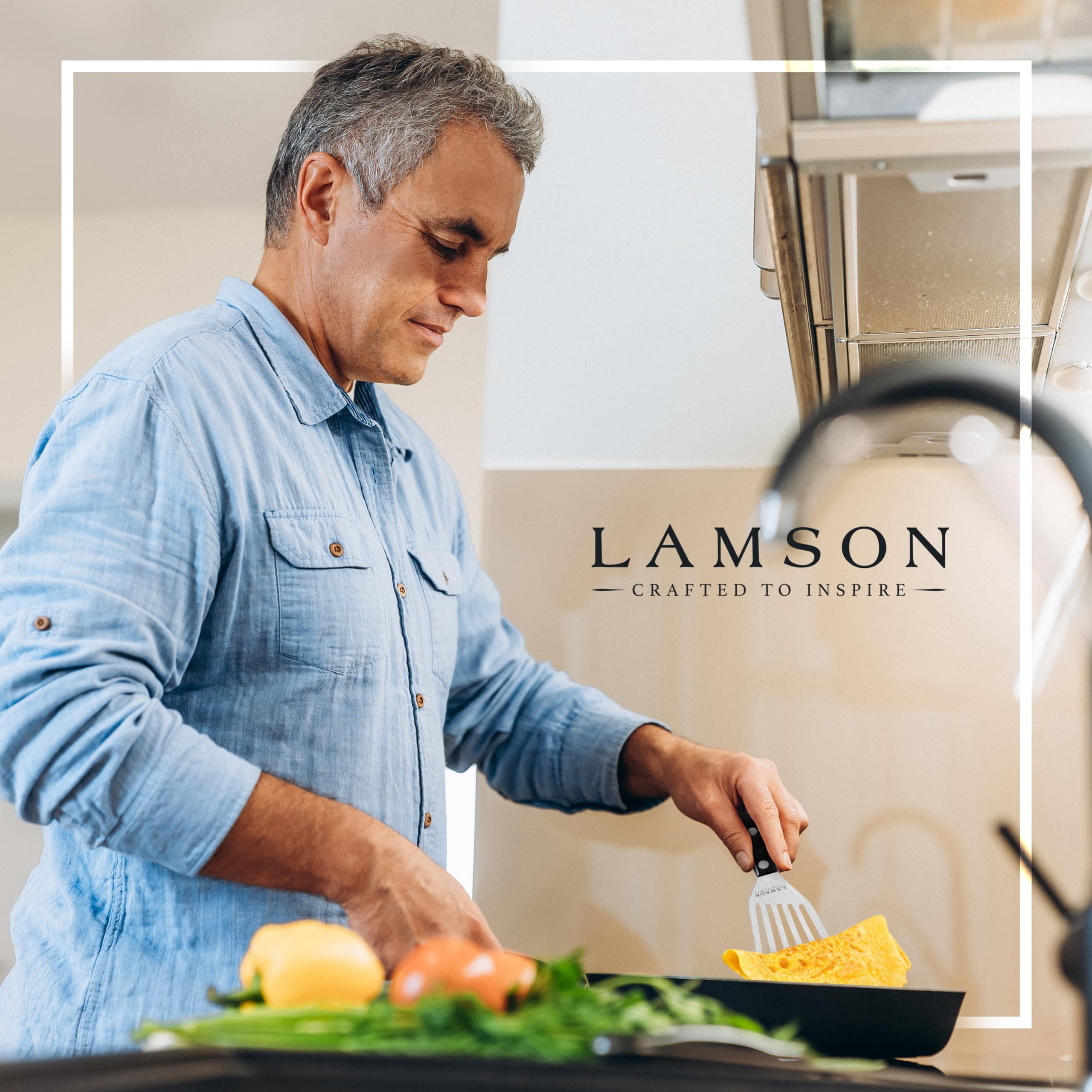 Lamson 3'' X 6'' Chef'S Slotted Turner With Noir Ultra Durable Handle - Left Hand