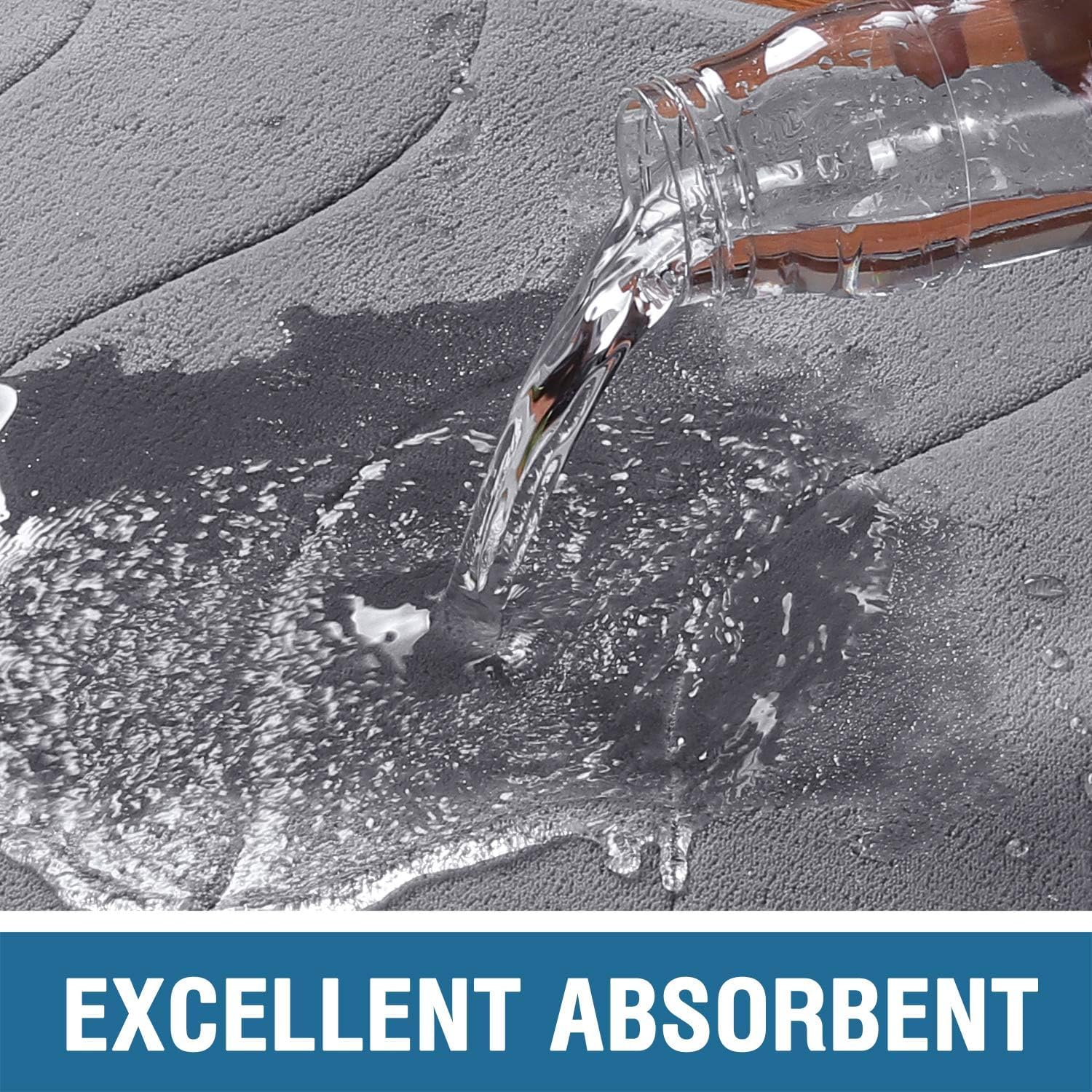 Memory Foam Bath Mat For Bathroom Non Slip Bath Rug Velvet Thick Soft And Comfortable Water Absorbent Machine Washable Easier To