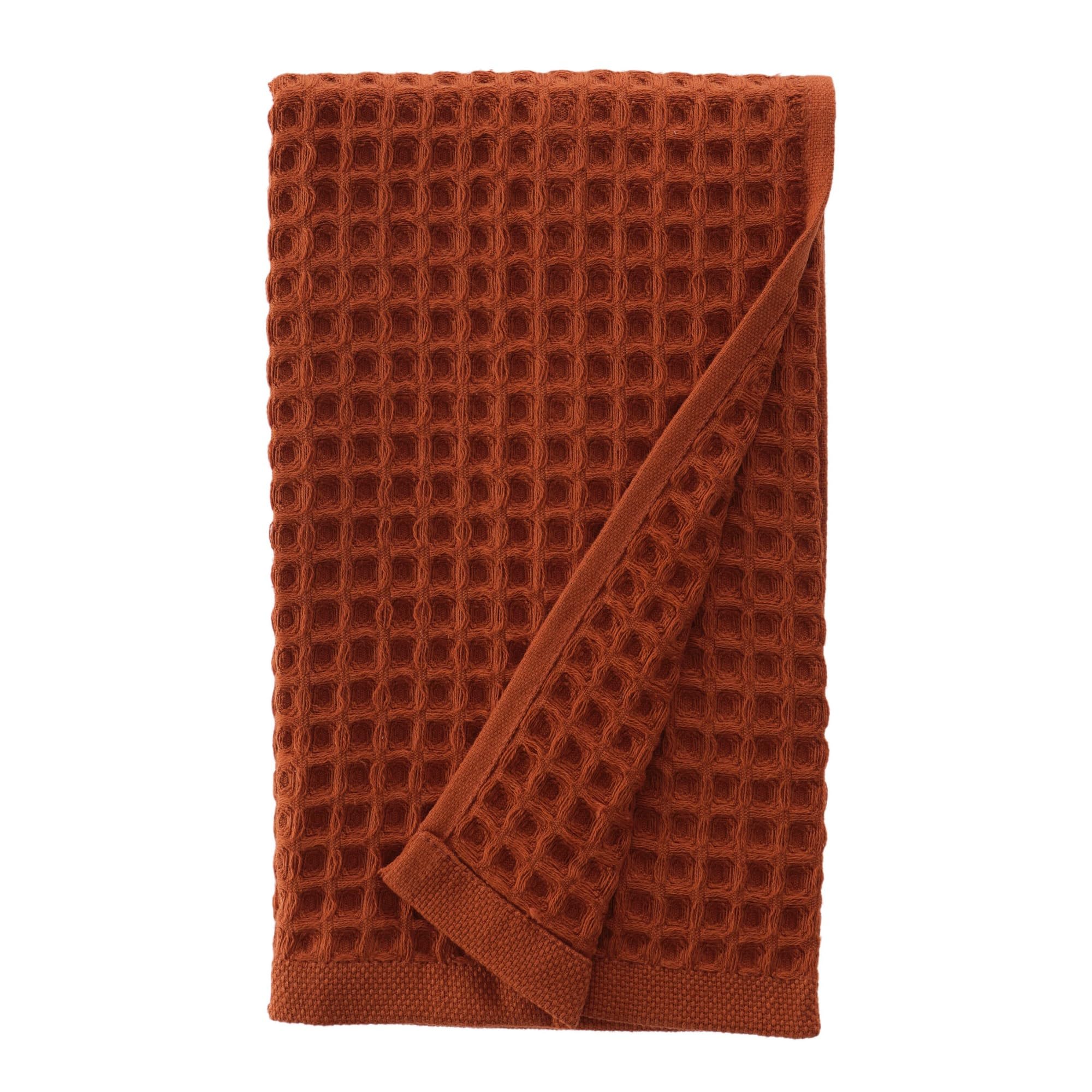 Sea Me At Home Waffle Hand Towel For Bathroom, 100% Turkish Cotton Towel (Hand Towel, Terra)