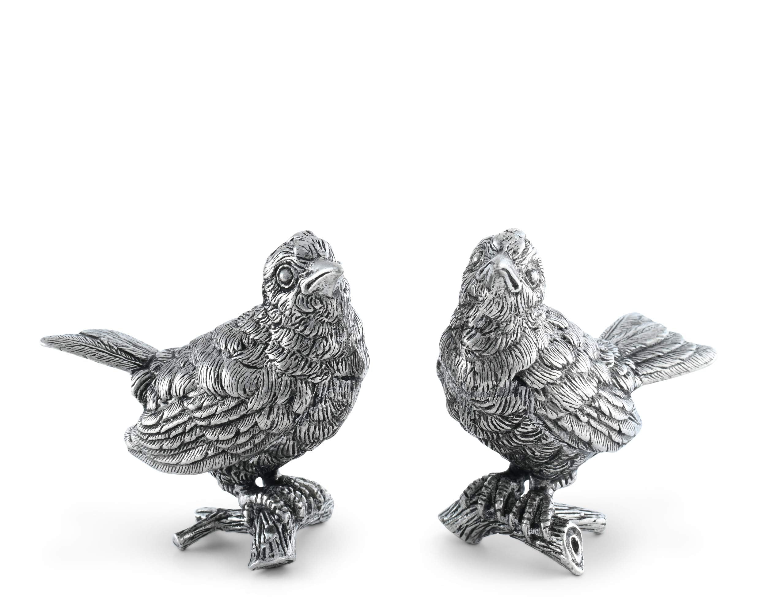 Vagabond House Pewter Song Birds Salt & Pepper Shakers Set Spring Song Bird Table S/P 3 Inch Tall