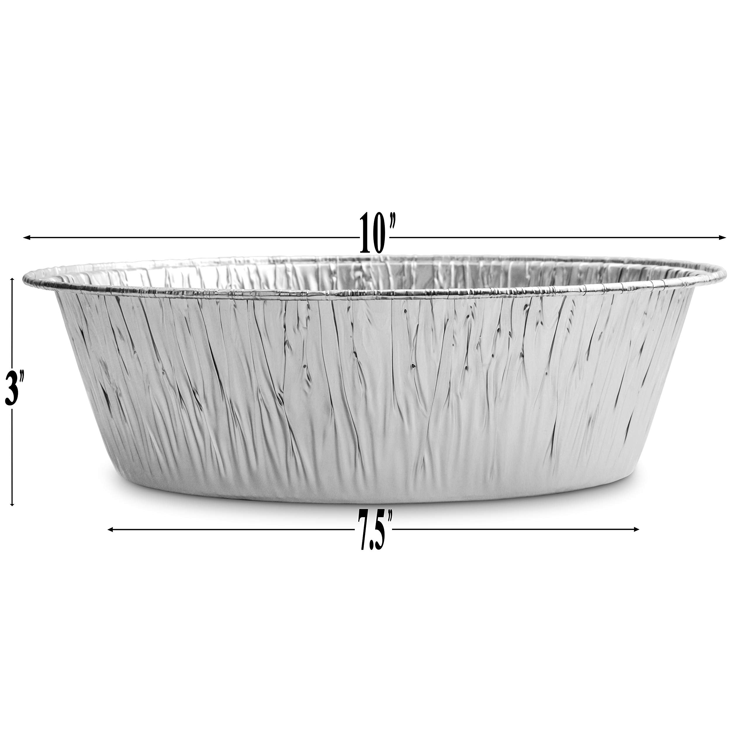 10-Inch Aluminum Dutch Oven Liner Pans | Disposable Cake Pan And Extra Deep Aluminum Foil Pans For Baking, Freezing, And Storage