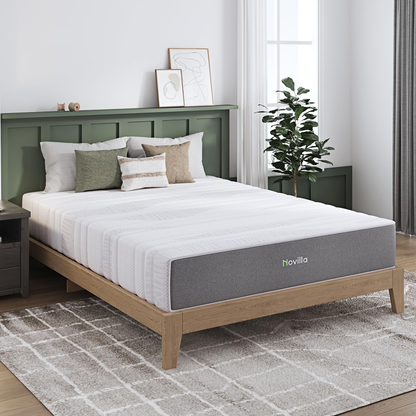 Novilla King Size Mattress 10 Inch King Gel Foam Mattress in a Box Medium Firm with Cooling Gel Foam for Cool Sleep & Ultimate S