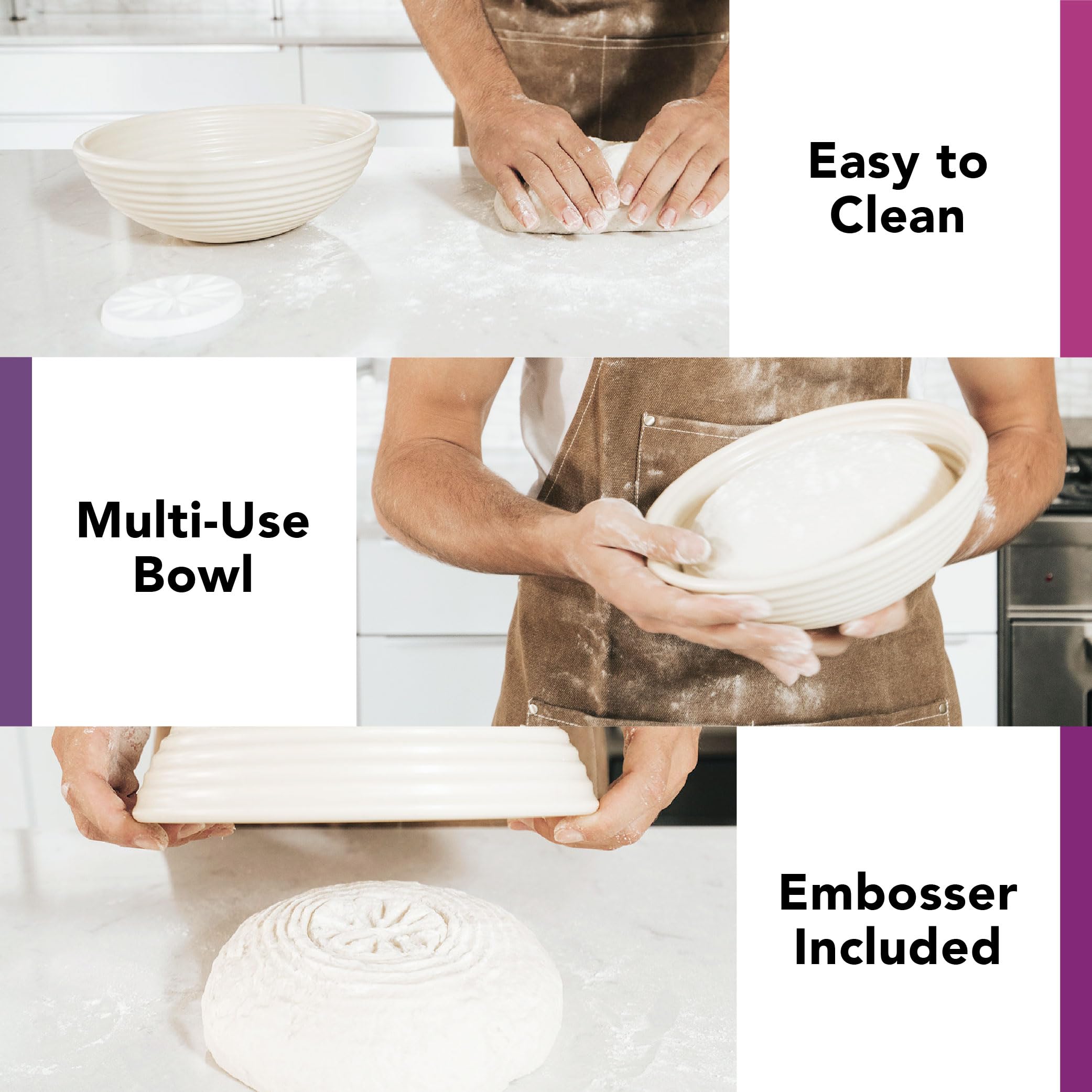 Talisman Designs Decorating Embosser | 9-Inch Warmer Basket | Dough Proofing, Box Bowls | Create, Perfect Crust & Shaped Bread L