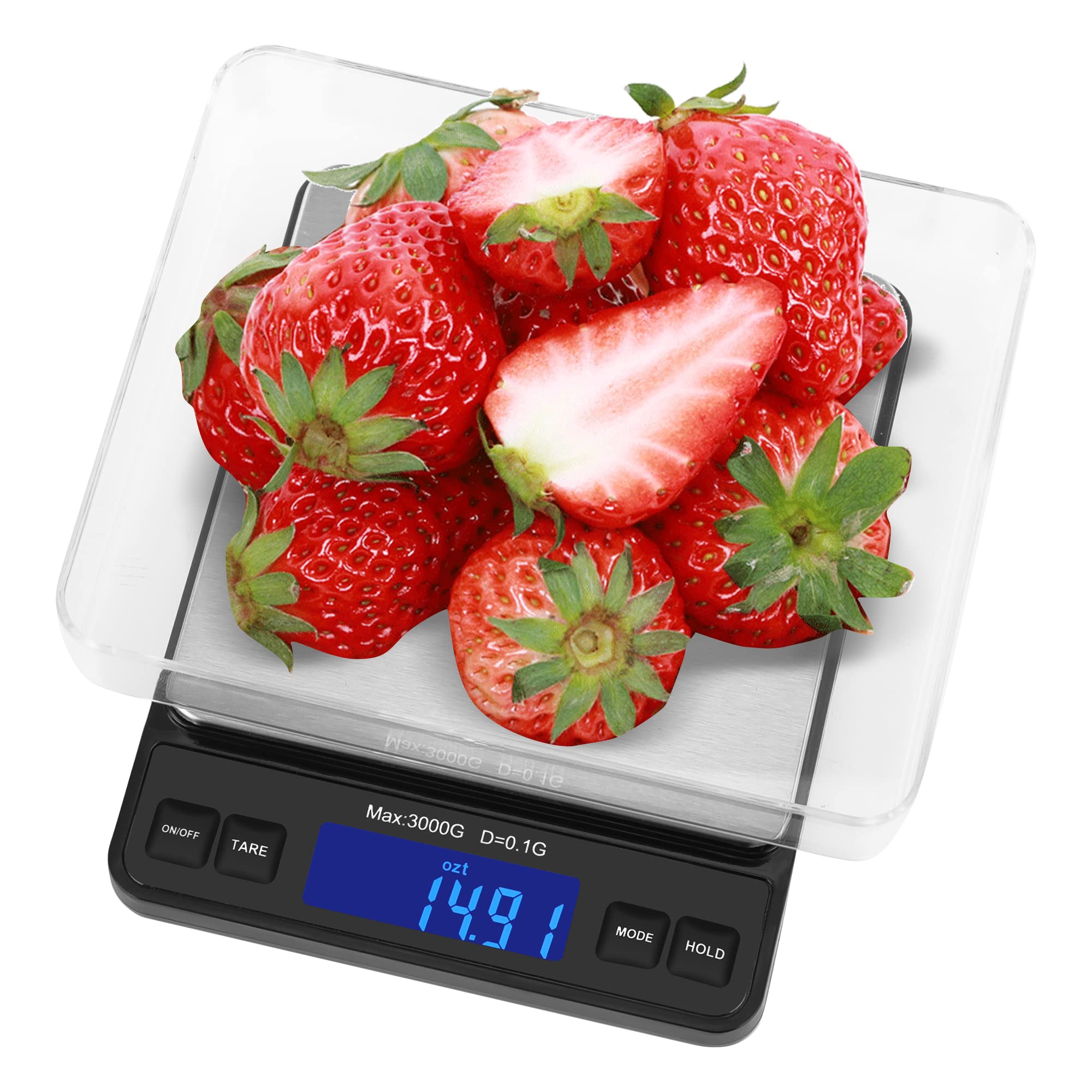 Weighmax Duo Series W-7800 High Precision 0.1G/0.01Oz 3000G Digital Pro Pocket Scale, Serving As Kitchen Scale And Postal Scale