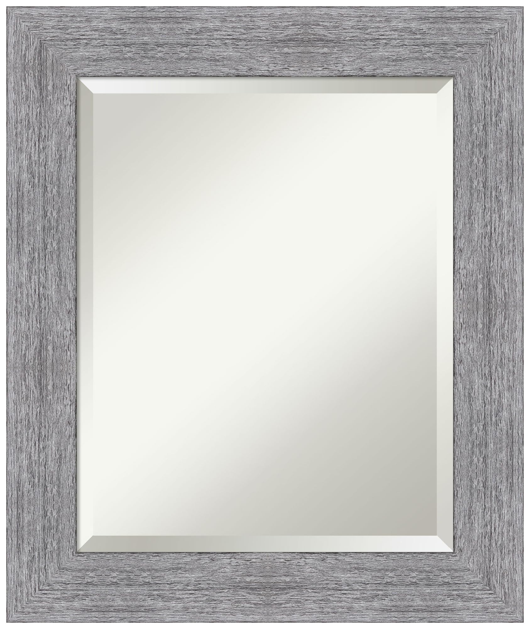 Amanti Art Bathroom Mirror, Bark Rustic Grey Wall Mirror For Use As Bathroom Vanity Mirror Over Sink (25.25 X 21.25 In.) Beveled