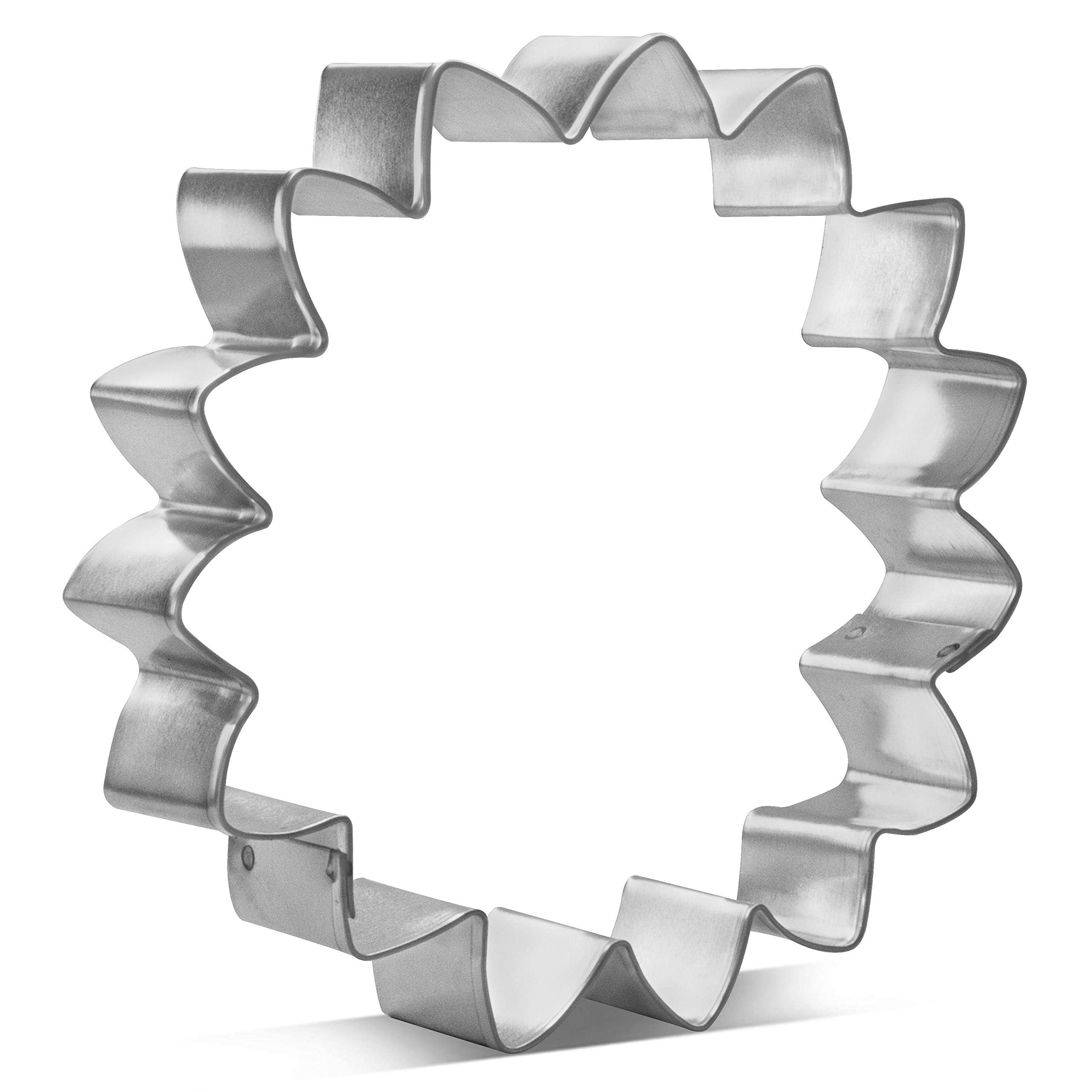 Cookiecutter.Com Large Sunflower Cookie Cutter 4.5 Inch -Tin Plated Steel Cookie Cutters - Large Sunflower Cookie Mold