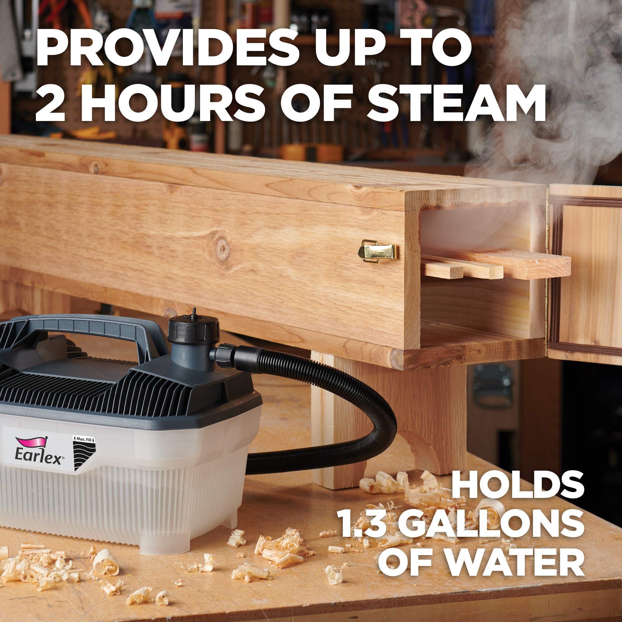 Earlex Ss77Ussg Steam Generator, 1.3-Gallon Capacity, 12' Hose, Steamer For Wood Bending, Steam Box For Wood, Portable Steam Gen