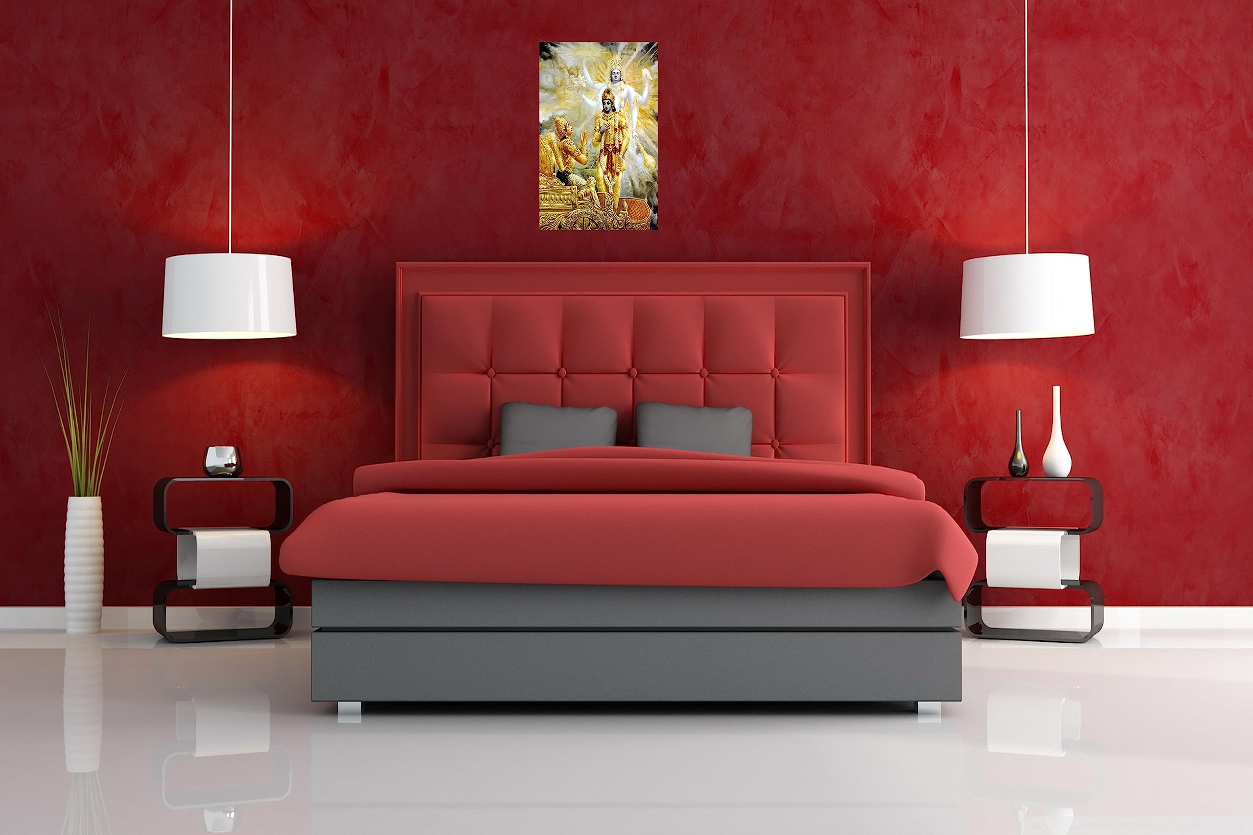 HK PRINTS Religious Mahabharata Wall Painting, Multicolour, 12x18 inch