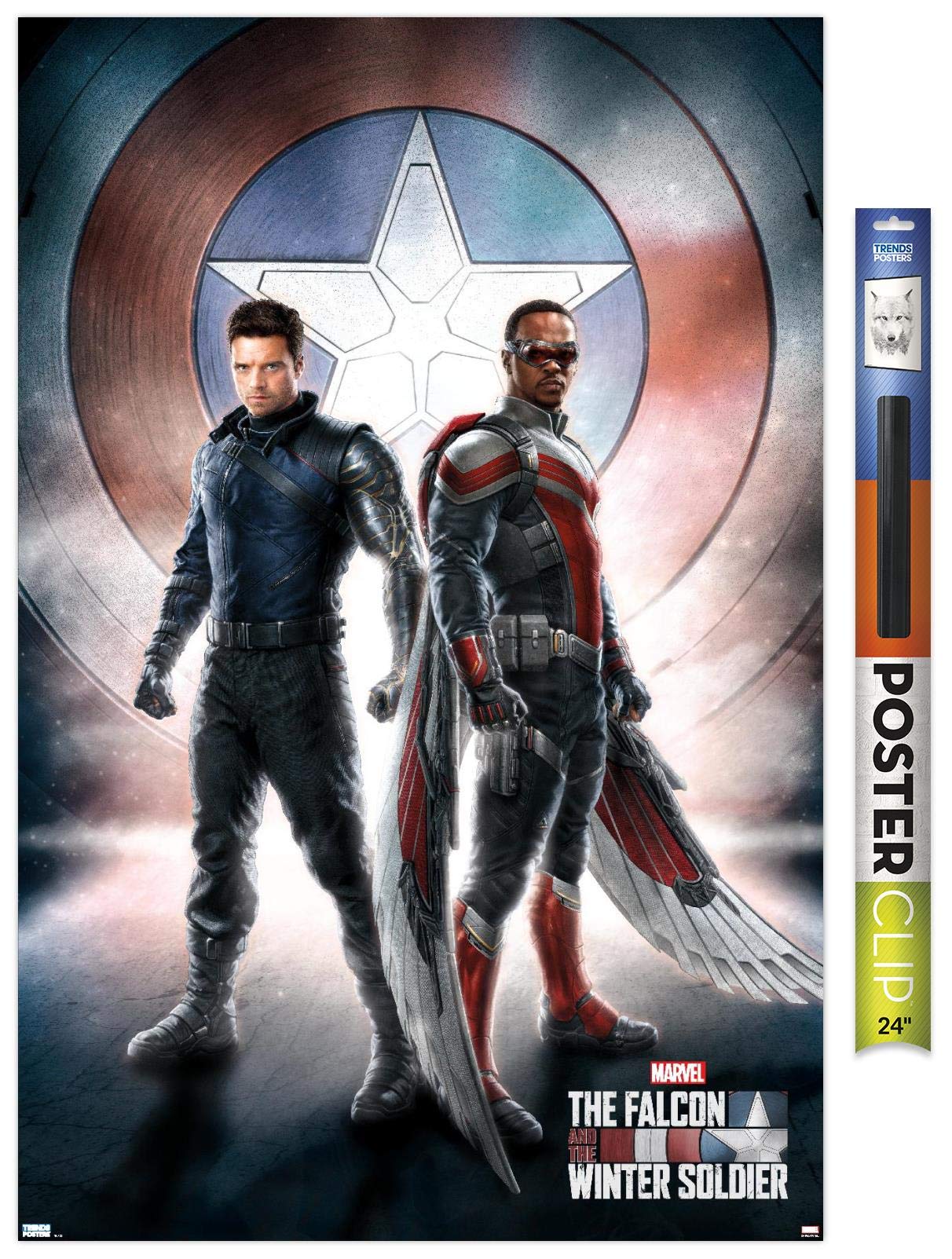 Trends International Marvel Television - Falcon And Winter Soldier - One Sheet Wall Poster, 22.375'' X 34'', Poster & Clip Bundl