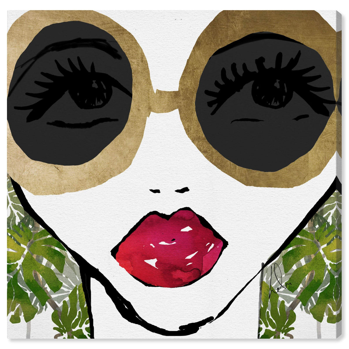 Wynwood Studio Fashion And Glam Wall Art Canvas Prints 'Ready For The Jungle' Home D  Cor, 20'' X 20'', Gold, Green