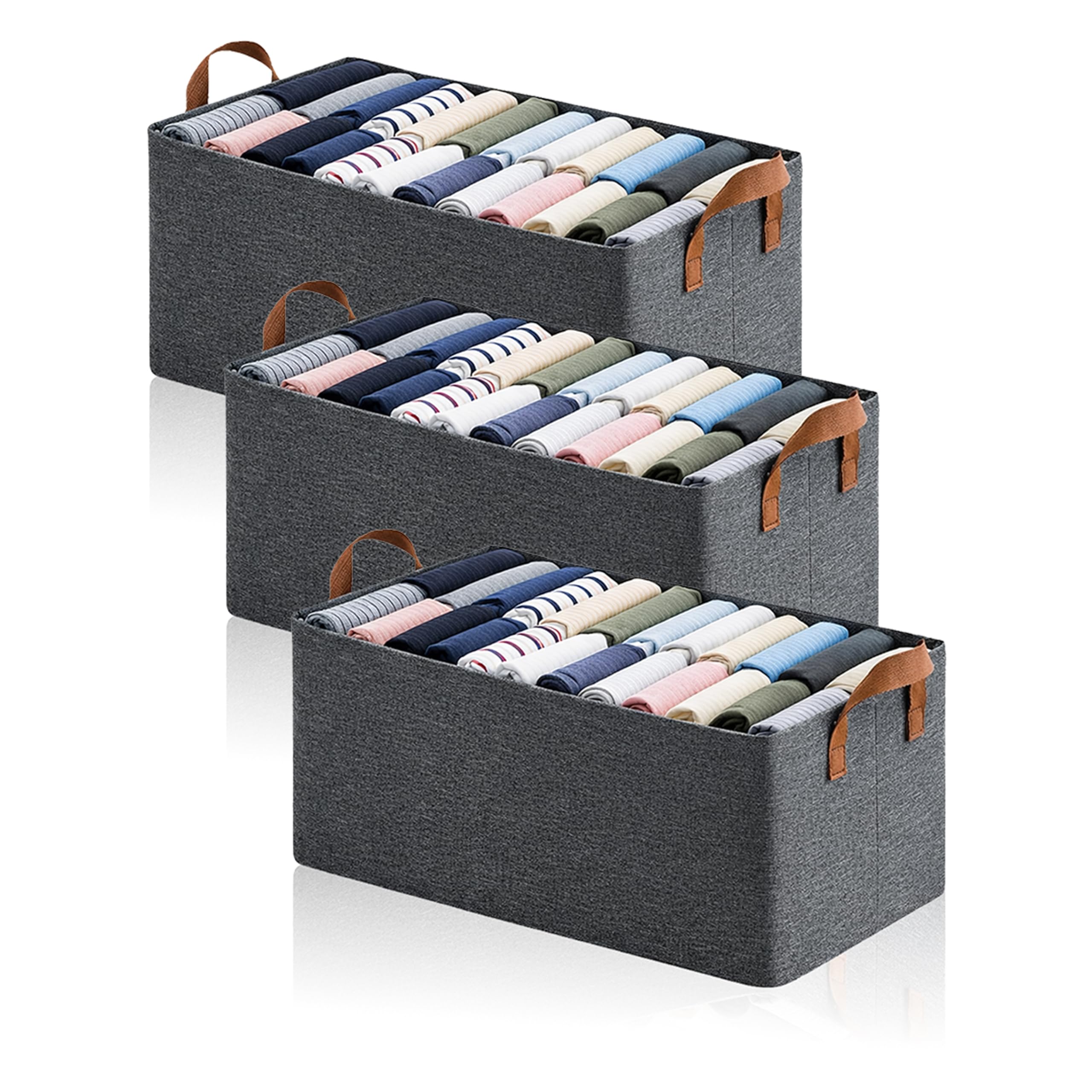 OberoiS Traders Foldable Fabric Storage Boxes With Metal Frame And Handles, Large Wardrobe Organizer Baskets For Clothes, Shelv