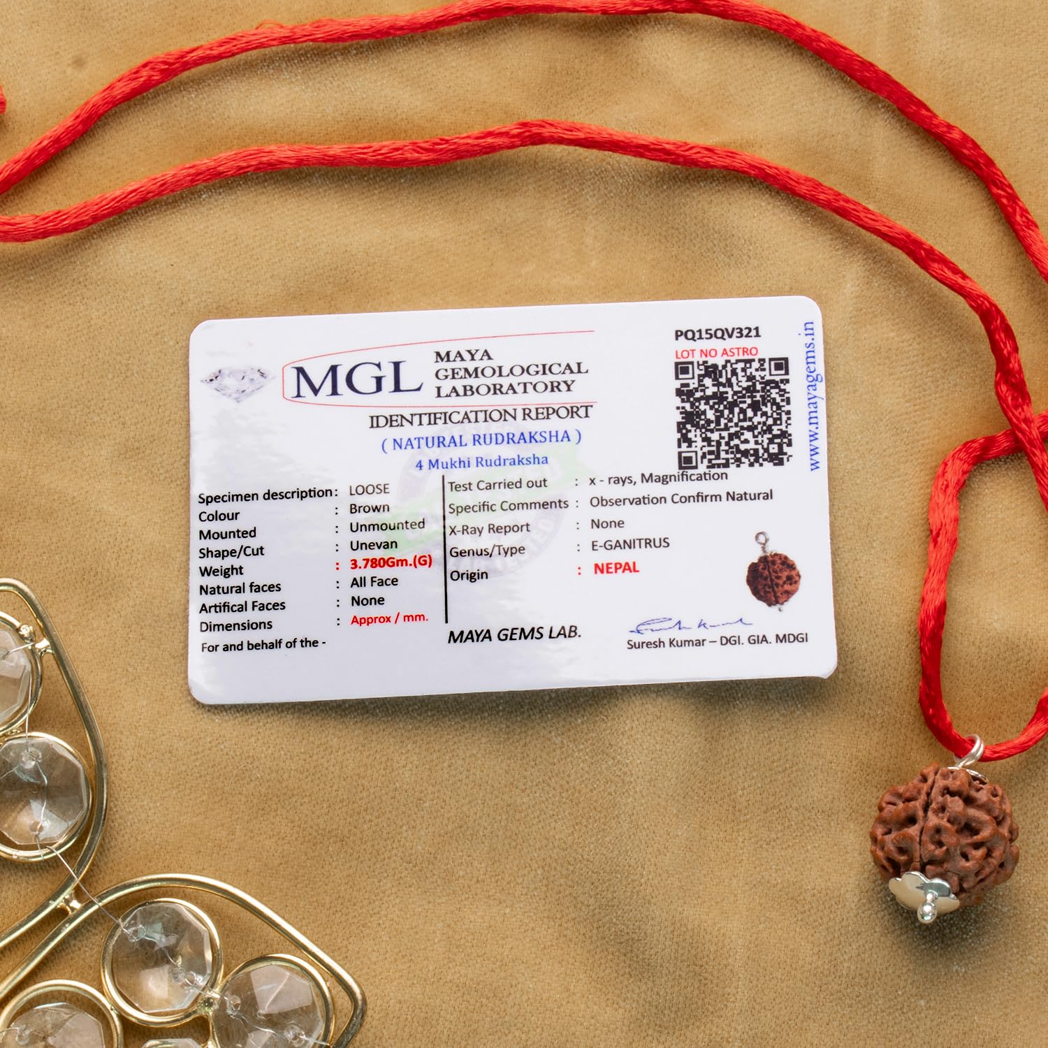 Astrotalk Nepal Origin 4 Mukhi Rudraksha with Silver-Capping | Boost Creativity & Intellectual Growth | Clarity, Confidence & Self-Expression | Sacred Rudraksha Bead for Women & Men