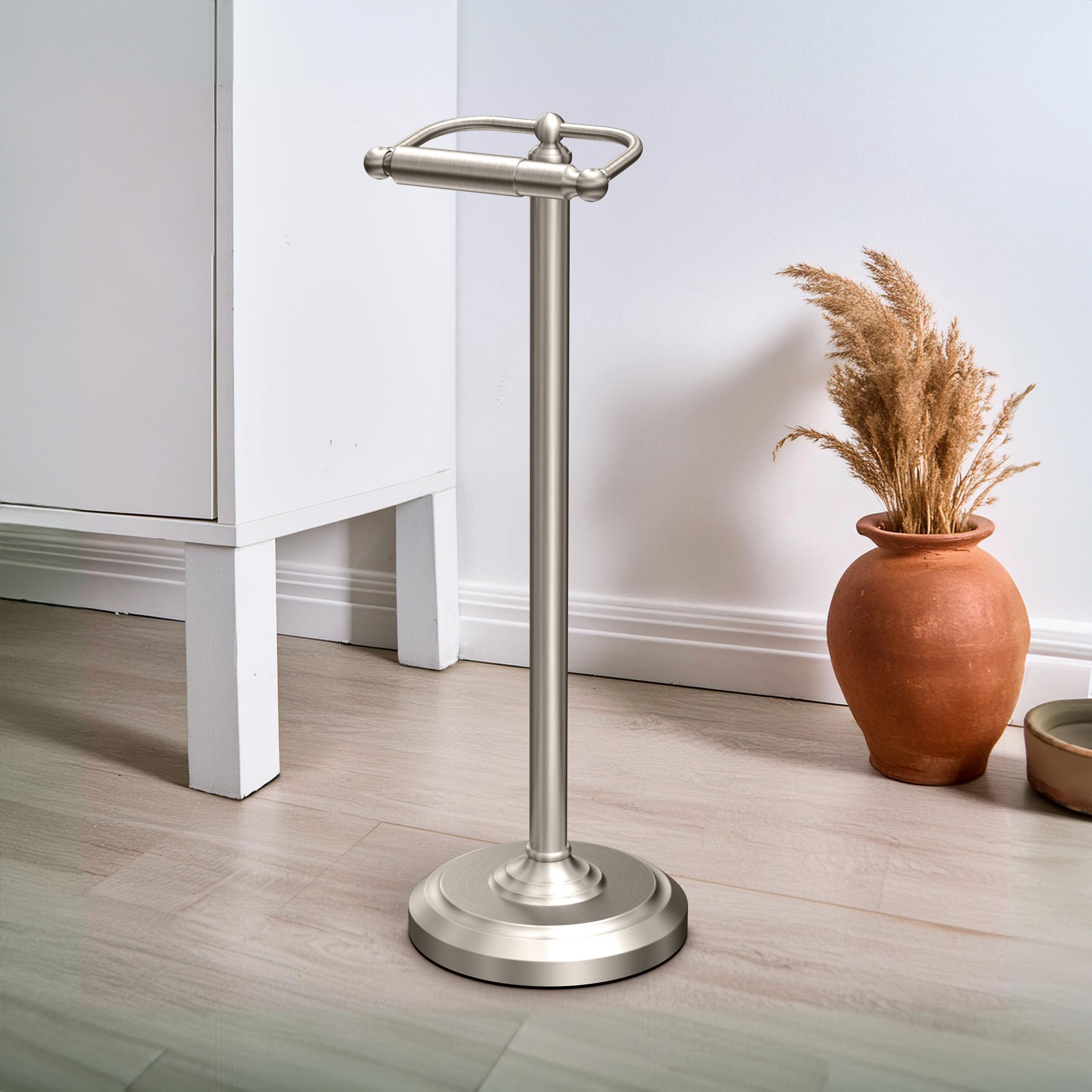 Gatco 1436SN Pedestal Toilet Paper Holder  Satin Nickel