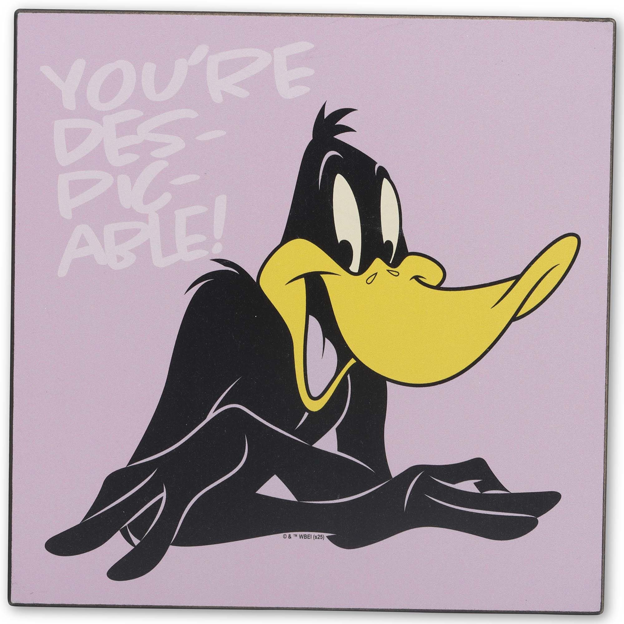 Looney Tunes Daffy Duck Youre Des-Pic-Able Wood Wall Decor - Fun Daffy Duck Wall Art for Home