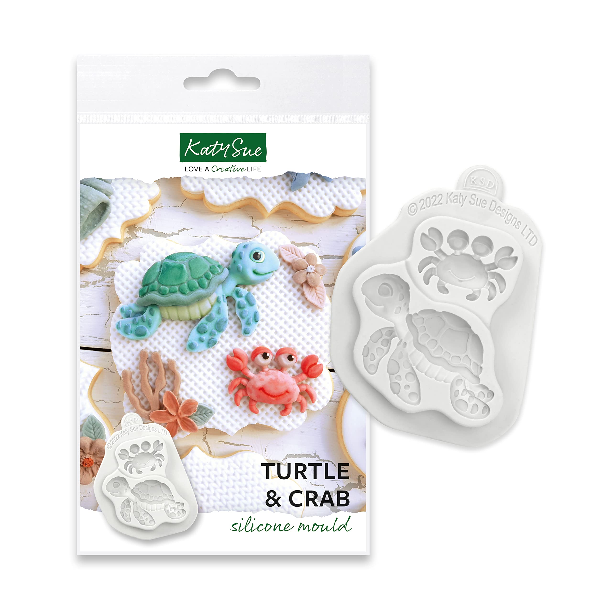 Katy Sue Turtle And Crab Silicone Mold For Seaside & Sea-Themed Cake Decorating & Crafting - Perfect For Use With Fondant, Gum P