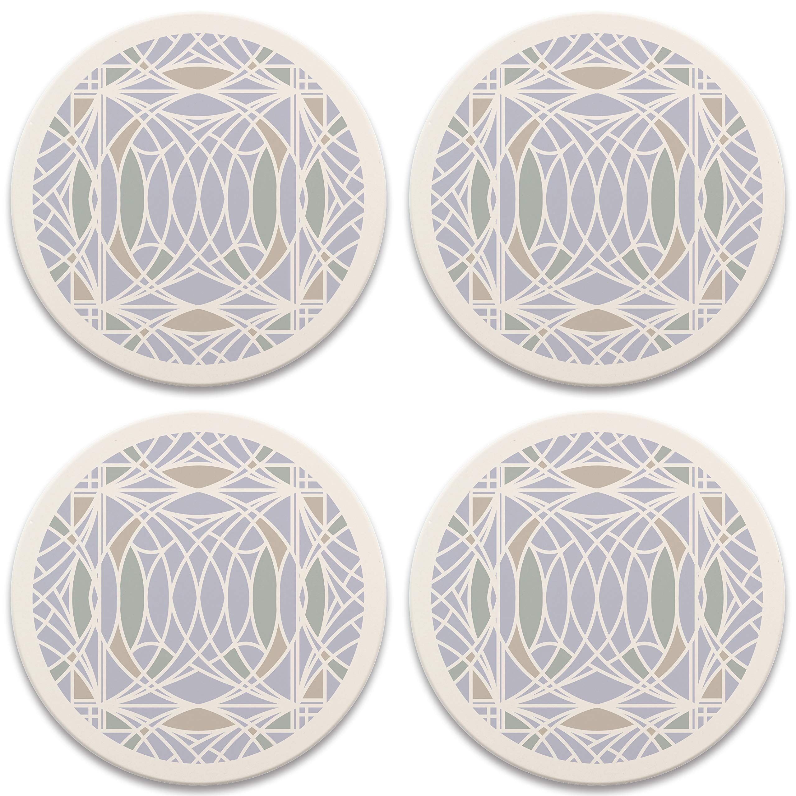 Coasterstone Frank Lloyd Wright Blossom Set Of 4 Coasters, One Size, Multicolored