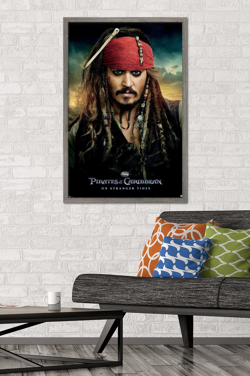 Trends International Disney Pirates Of The Caribbean: On Stranger Tides - One Sheet Wall Poster, 22.375'' X 34'', Barnwood Frame