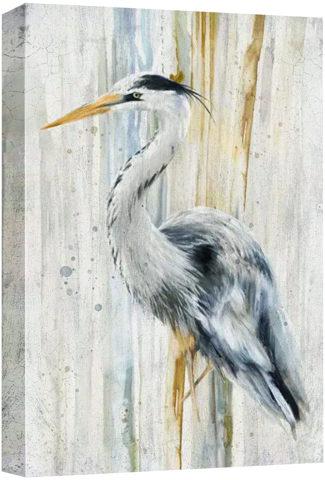 Wall26 Canvas Print Wall Art Pastel Watercolor Streak Crane Bird Nature Wilderness Illustrations Modern Art Decorative Multicolo