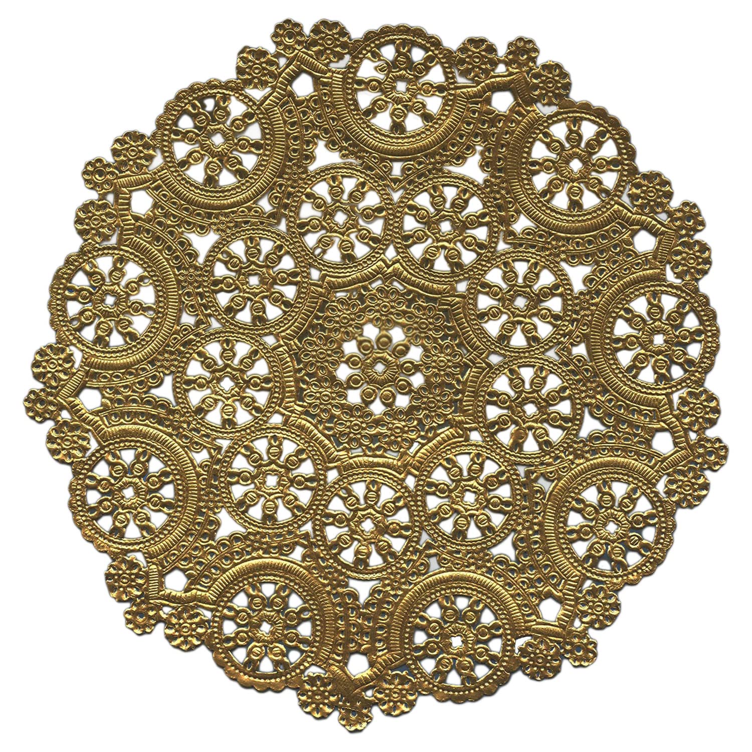 Royal Lace Fine Quality Paper Products, Medallion Lace Round Paper Doilies, 10-Inch, Gold Foil, Pack Of 8