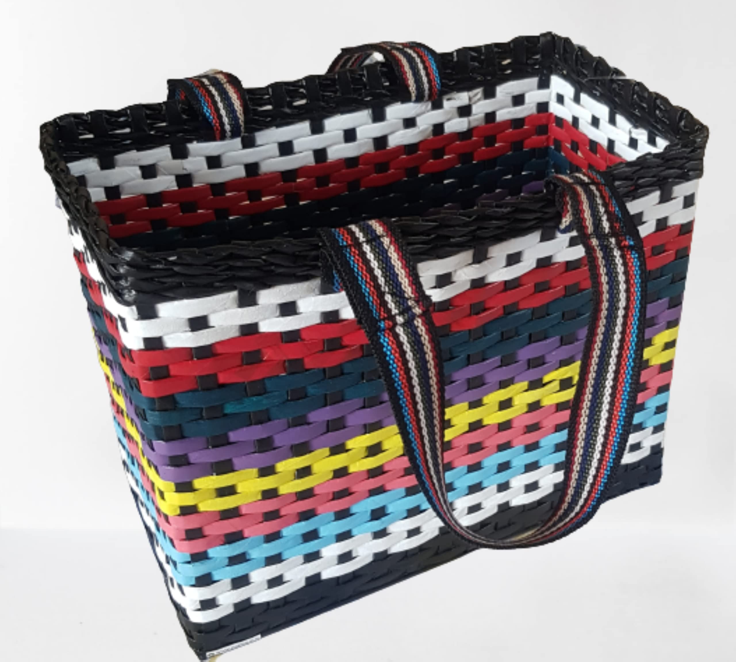 Sonas Creation Paperus, Large, Multicolor, Lunch Bag, Picnic Basket, Carry Bag, Tiffin Basket For Office, EcoFriendly, Handmade