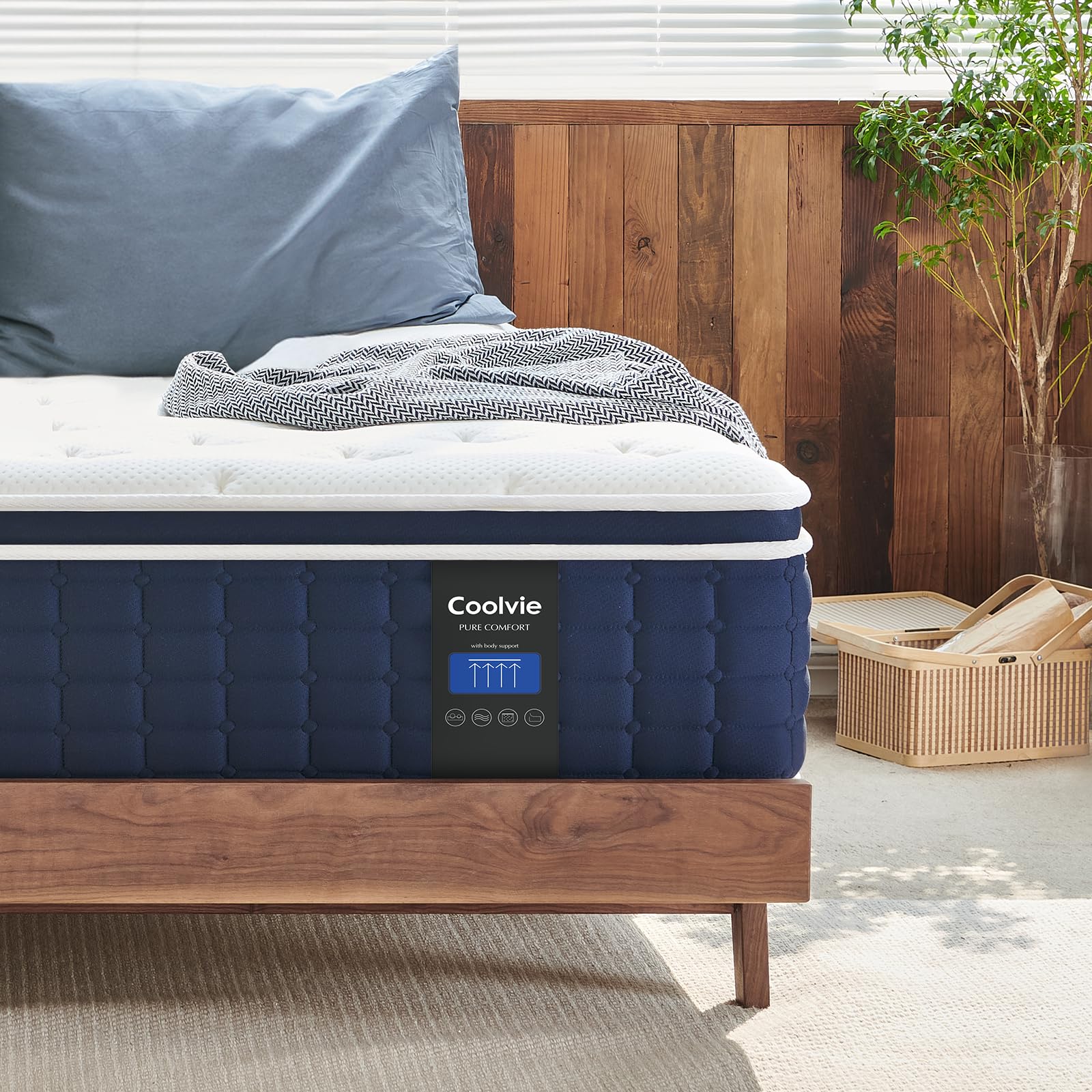Coolvie Full Size Mattress, 12 Inch Medium Feel Full Mattress In A Box, Hybrid Construction Individual Pocket Springs With Memor