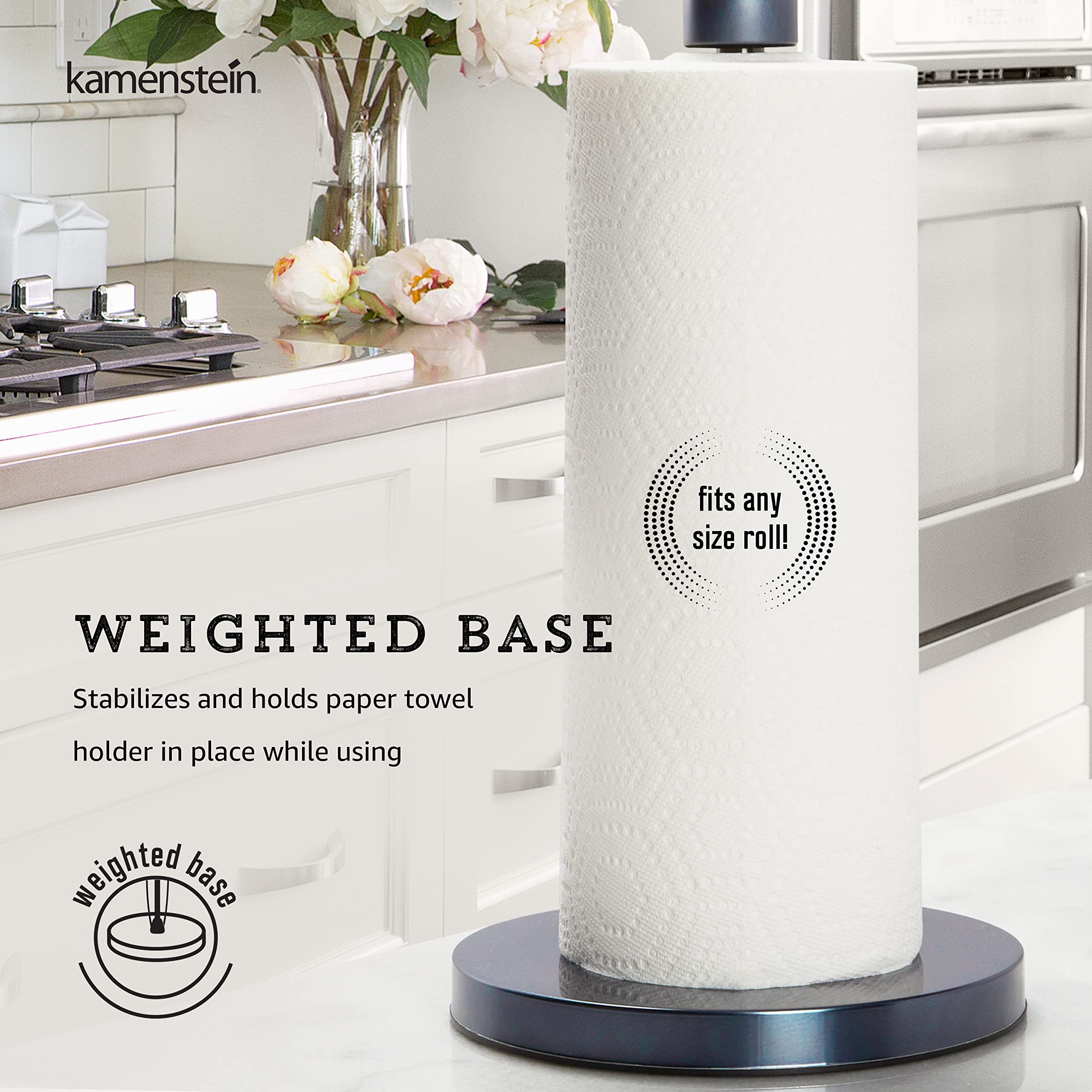 Kamenstein Perfect Tear Paper Towel Holder, 13-Inch, Gunmetal
