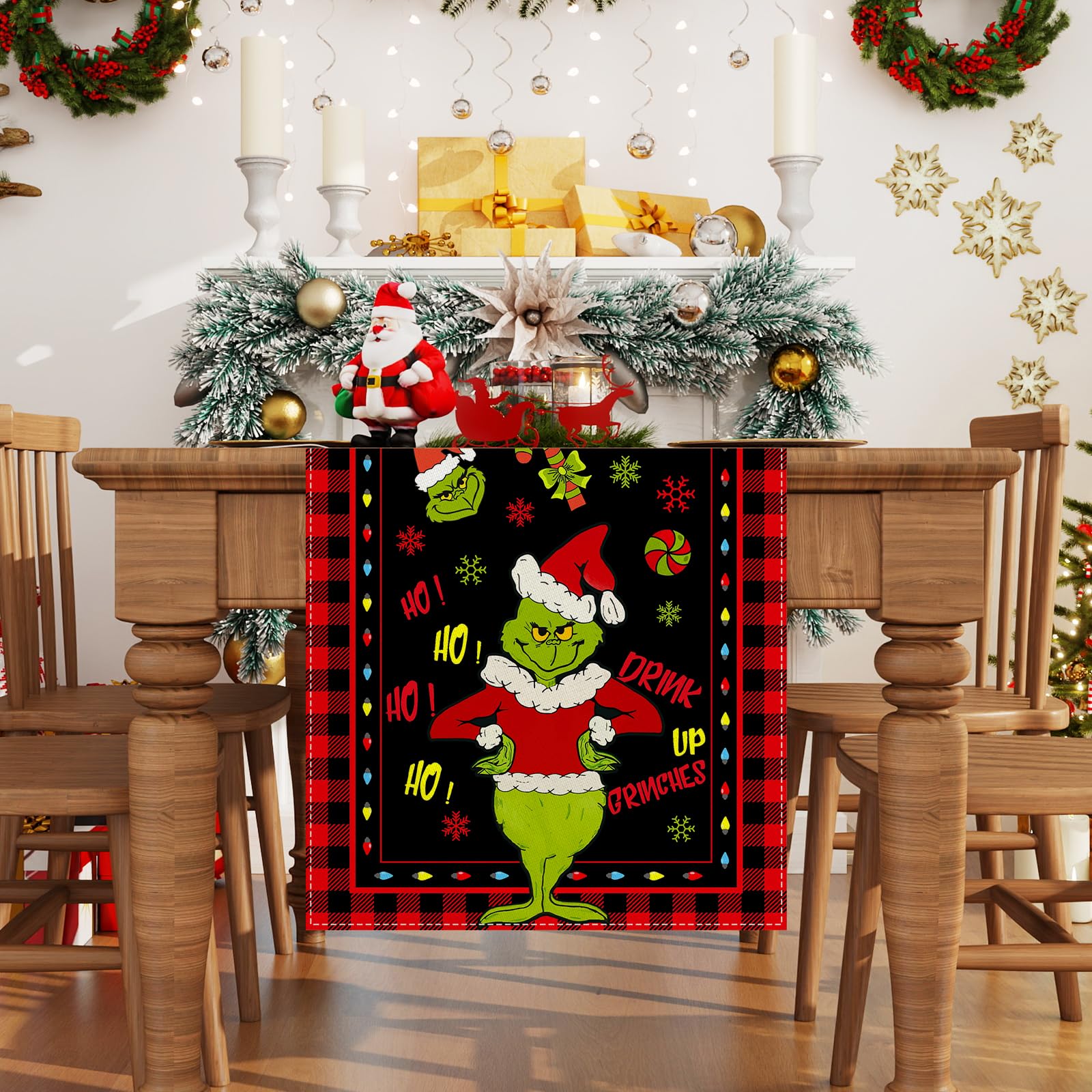FARMNALL Christmas Table Runner 13x108 Inch Christmas Xmas Winter Holiday Decorations and Supplies for Home Kitchen Dining Room