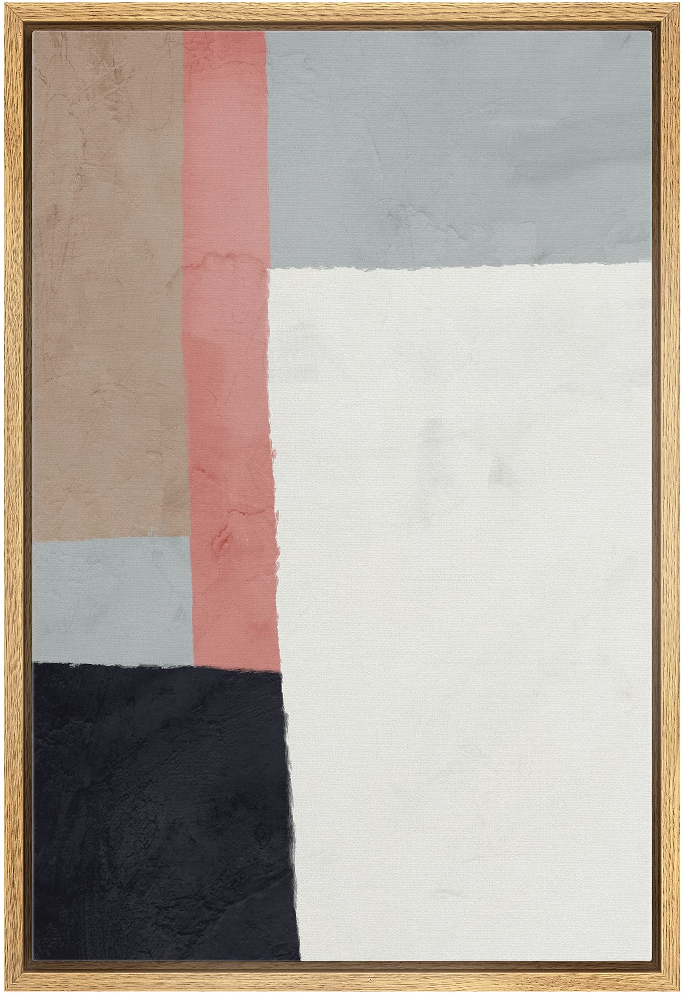 Ashbrook Framed Canvas Print Wall Art Multicolor Pastel Color Block Polygon Composition Abstract Shapes Illustrations Modern Boh