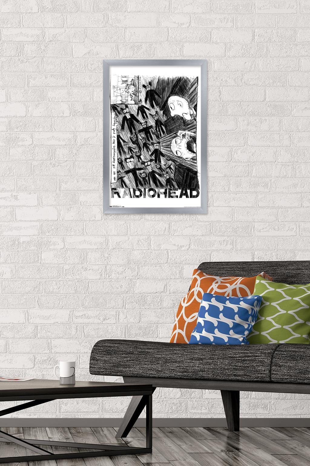 Trends International Radiohead - Scribble Wall Poster, 14.725'' X 22.375'', Silver Framed Version