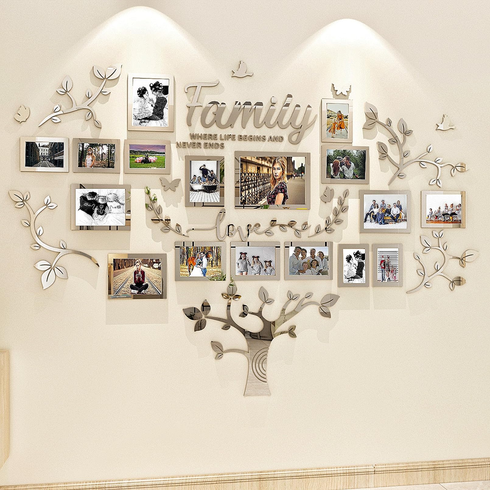 Diy Wall Decor Living Room Family Tree Wall Decor Sticker 3D Picture Frames Collage Wall Decor Living Room Wall Decor