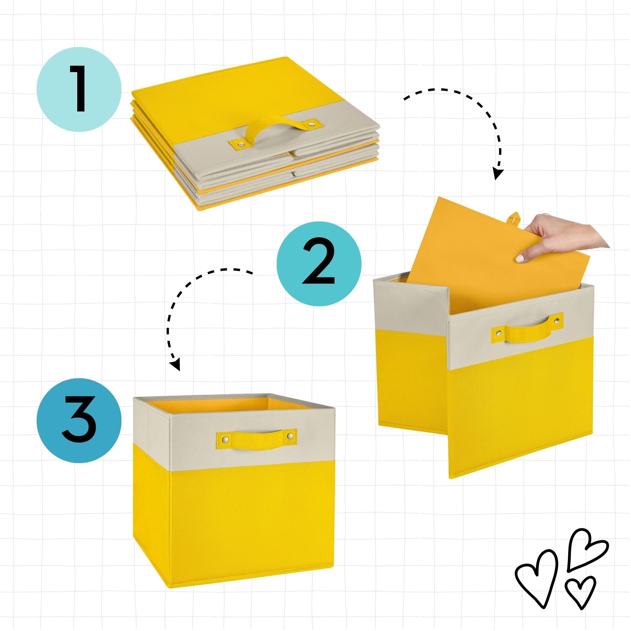 Riverridge Kids 2Pc 10.5In Two-Tone Folding Storage Bin Set - Red