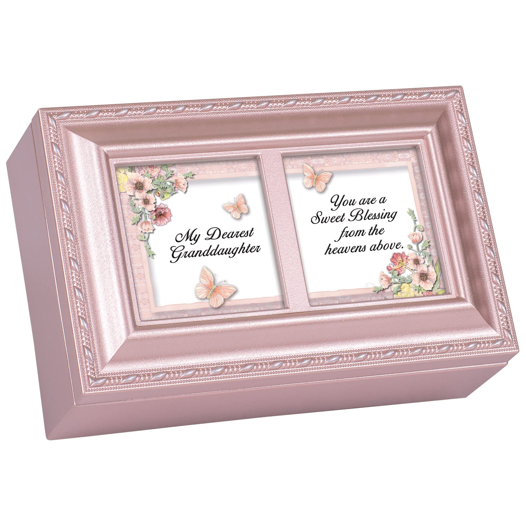 Cottage Garden Granddaughter Sweet Blessing Matte Pink Petite Music Box Plays You Light Up My Life