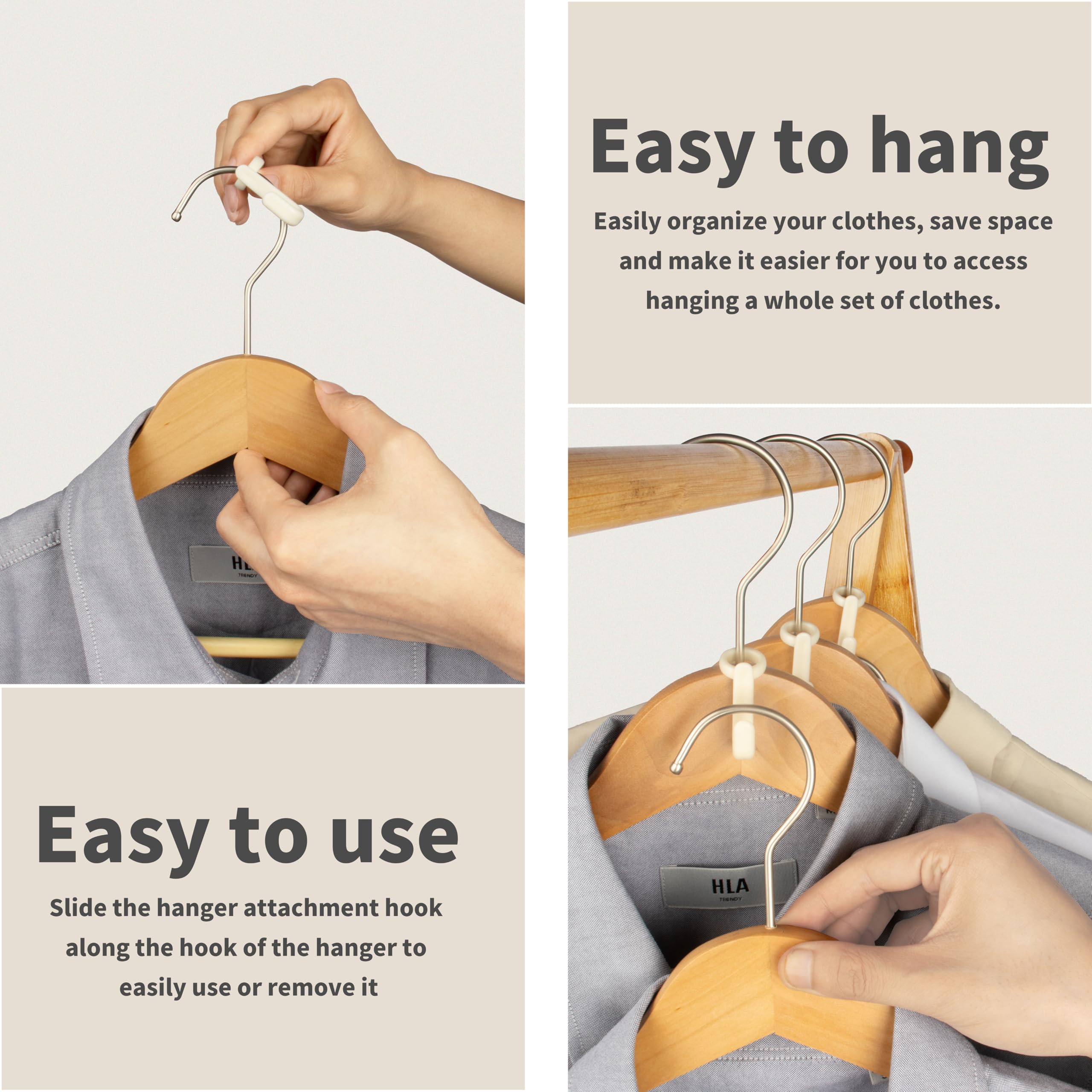 100Pcs Hanger Connector Hooks,Space Saving Hangers For Clothes. Hanger Hooks Space Saver. Closet Hanger Connector Hooks. Hangers