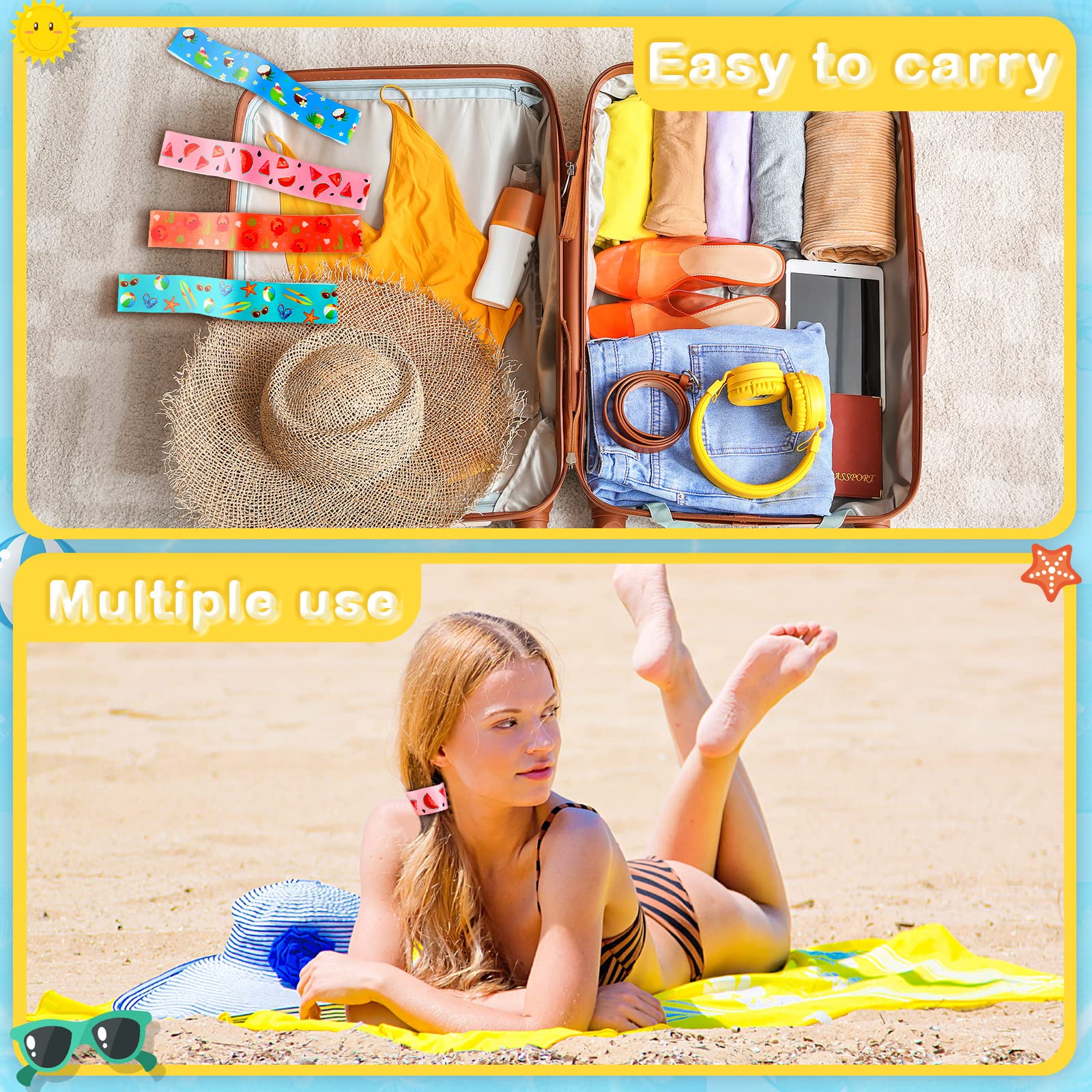 8 Pack Towel Bands For Beach Chairs Cruise Towel Clips For Lounge Beach Pool Chairs Towel Strap Holder Elastic Windproof Beach A