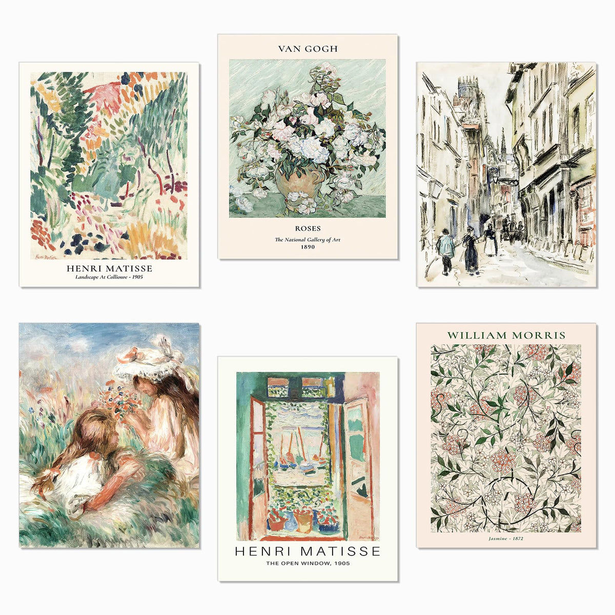 Liyaoli Henri Matisse Wall Decor Art Set Of 6 Unframed 8X10 Inch,Famous Artists Wall Art Prints Fine Art Reproductions Flower Po