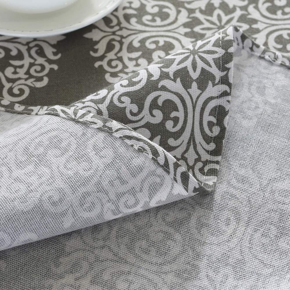 Table Cloth, Round Stripe Table Cover Nordic Twill Floral Tablecloth Washable Dining Decorative For Holiday Home Christmas Party