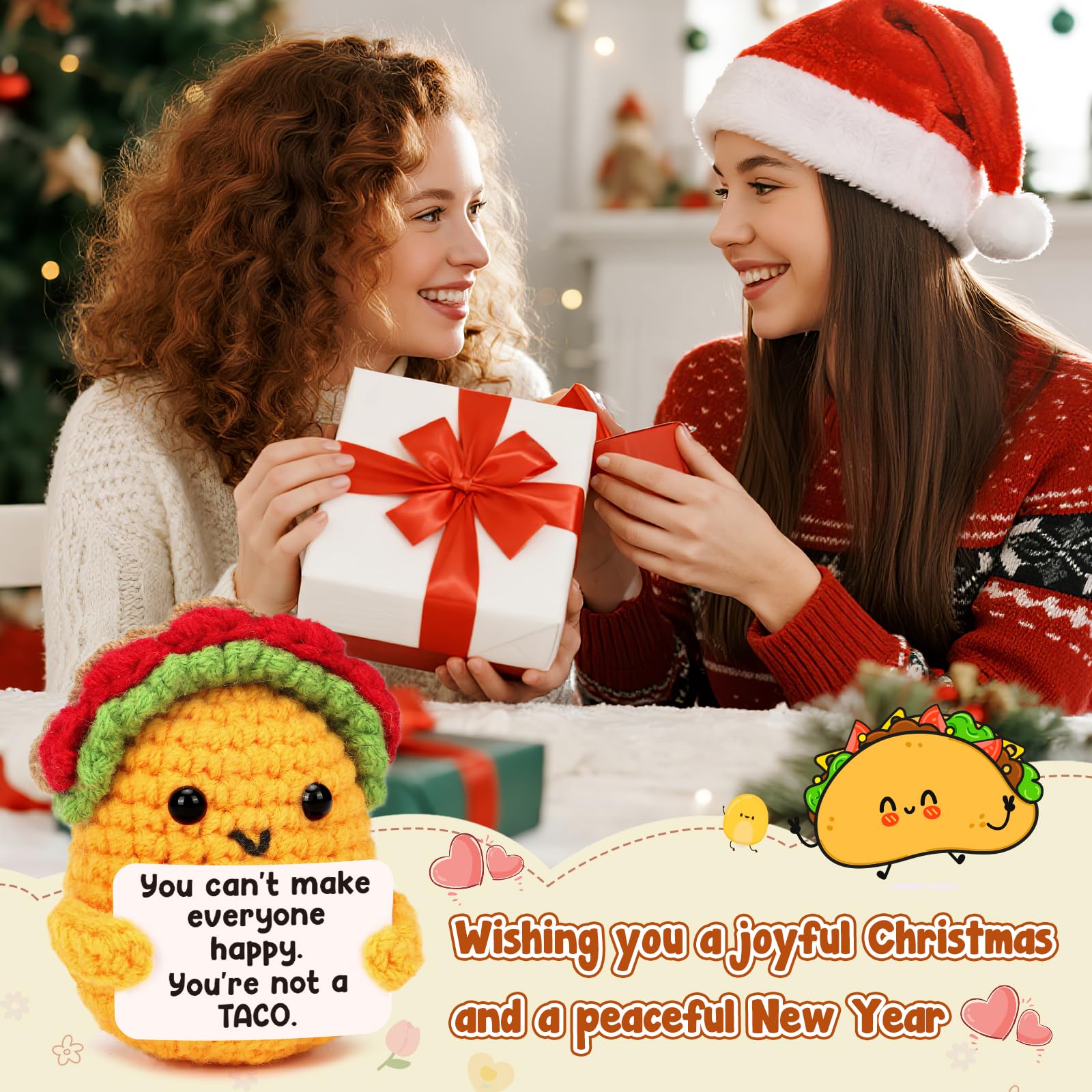 Inspirational Gifts for Women Men Friends Birthday Christmas Mini Positive Crochet Emotional Cheerful Support Therapy Office Dec