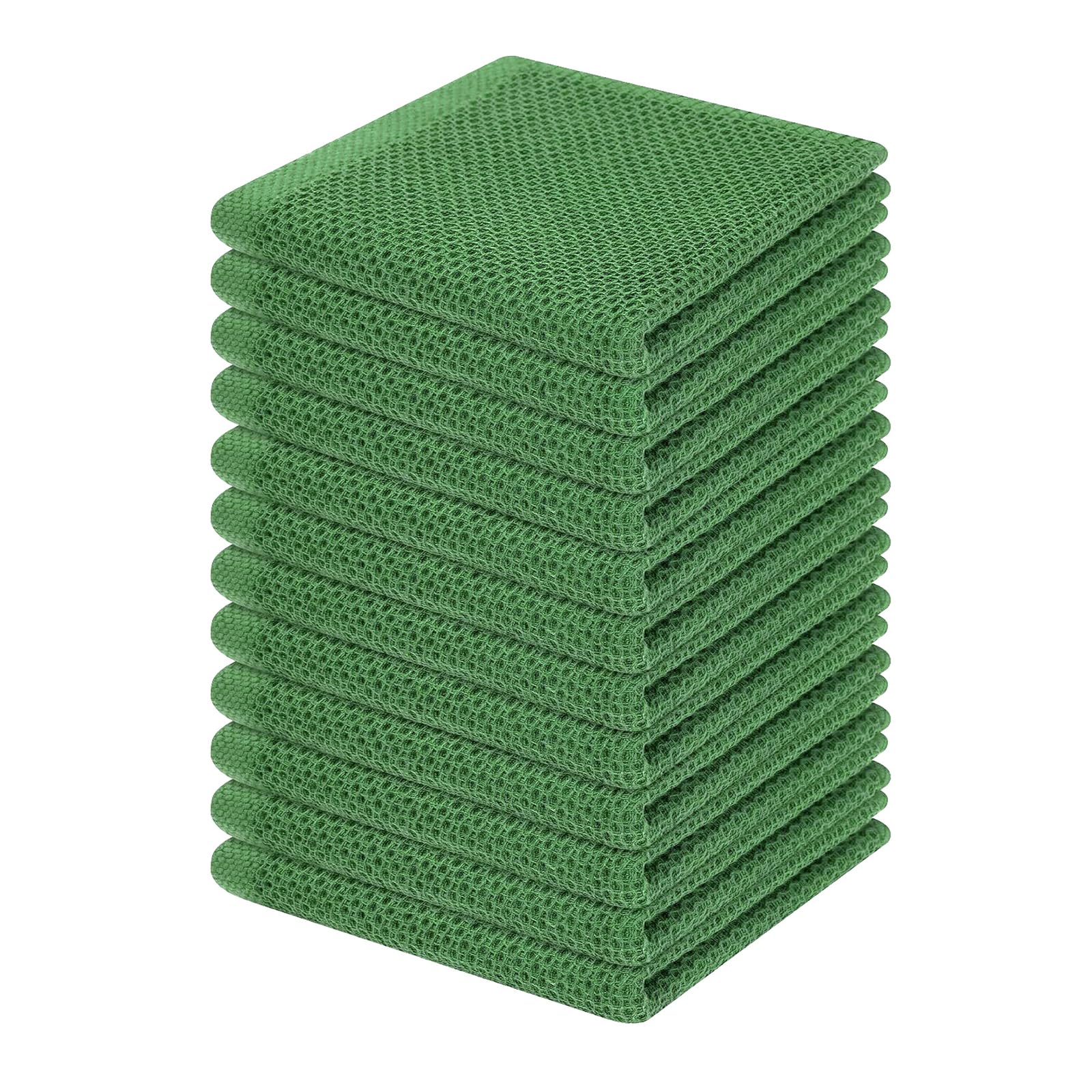 Homaxy 100% Cotton Waffle Weave Kitchen Dish Cloths, Ultra Soft Absorbent Quick Drying Dish Towels, 12 x 12 Inches, 12-Pack, Gra