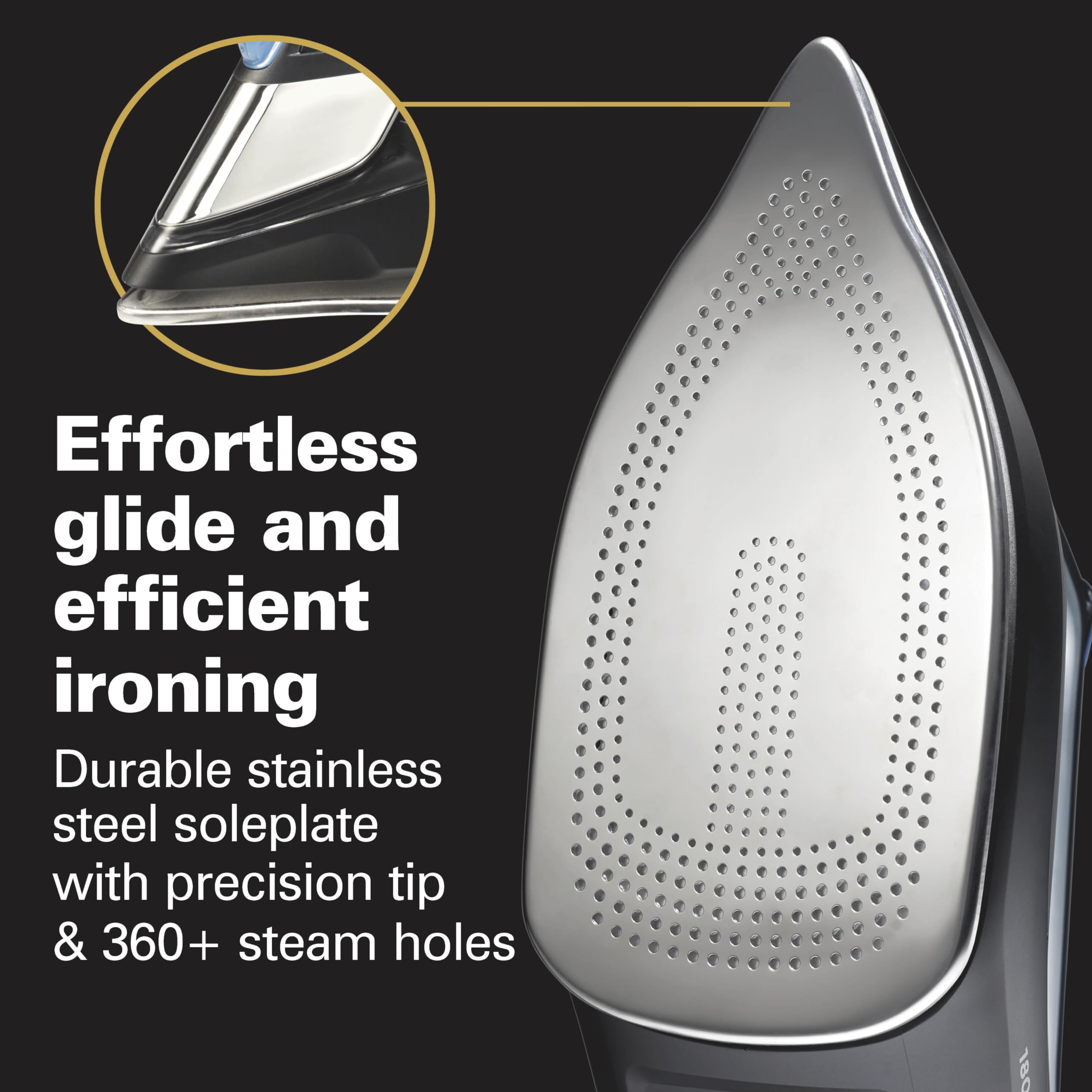 Hamilton Beach Steam Iron For Clothes & Garment Steamer With Intuitive Fabriciq Touchpad, Durable Stainless Steel Soleplate, 3-W