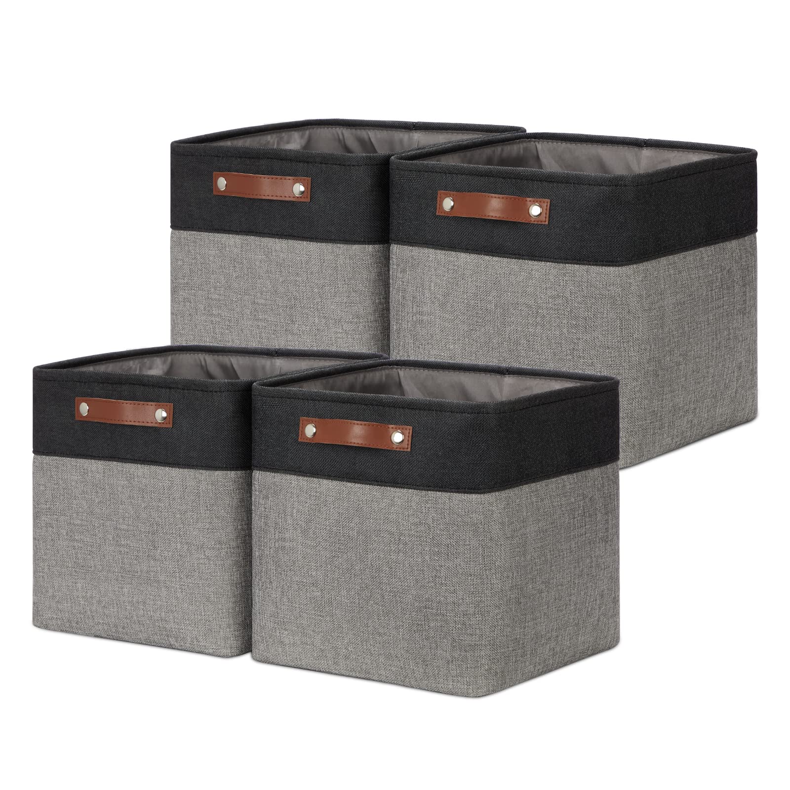 DULLEMELO 11x11 Cube Storage Bins for Cube organizer  Foldable Cube Storage Bins Baskets for Organizing Home Office Closet Shelves Toy Nursery Fabric Cube Baskets Bin for Home organization