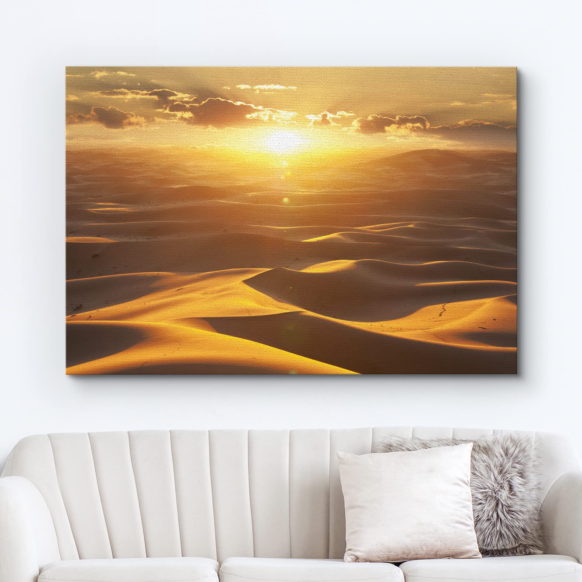 Wall26 Canvas Print Wall Art Sunlight Horizon & Desert Sand Dune Landscape Nature Wilderness Photography Realism Rustic Portrait