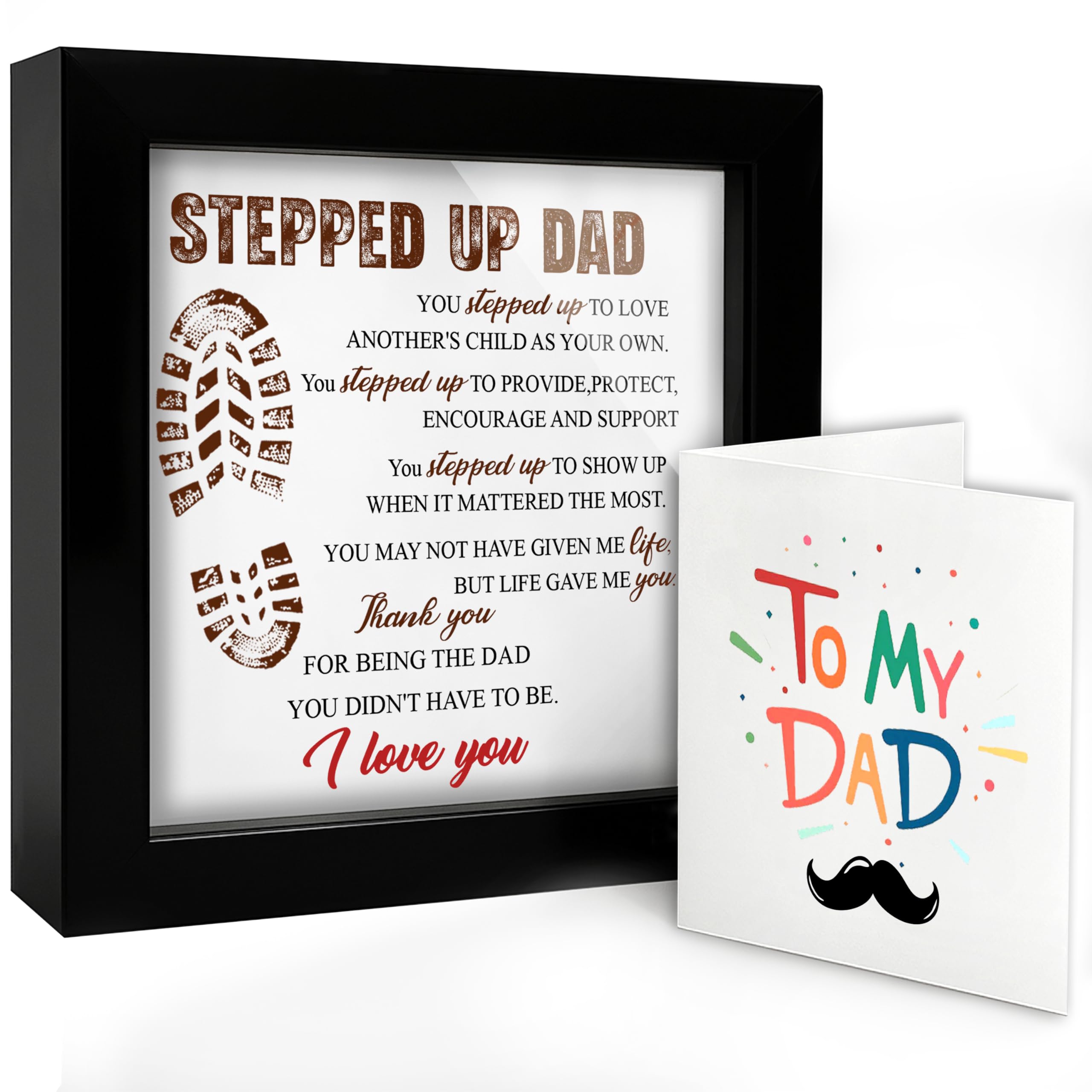 Step Dad Gifts Wooden Sentimental Thank You Gifts from Stepdaughter Stepson Daughter Son Birthday Step Dad Christmas Gifts Appre
