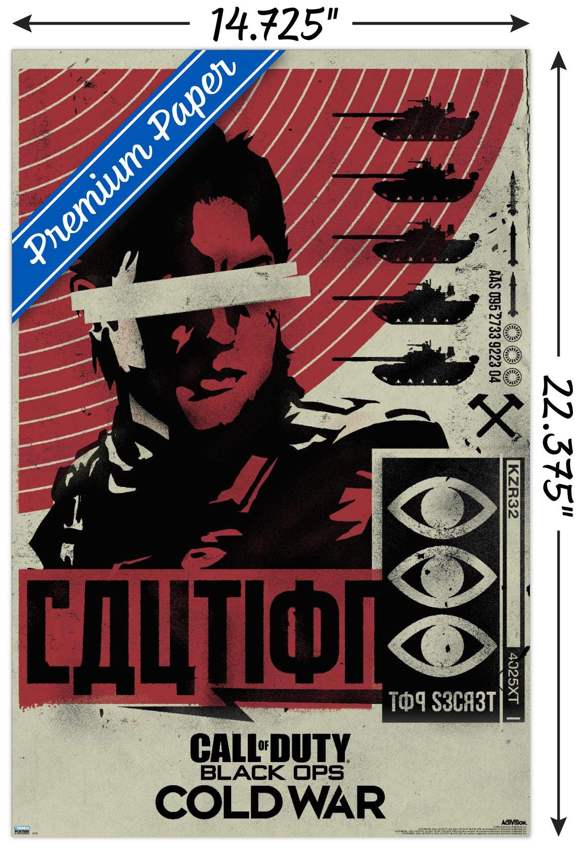 Trends International Call Of Duty: Black Ops Cold War - Caution Wall Poster, 14.725'' X 22.375'', Premium Unframed Version