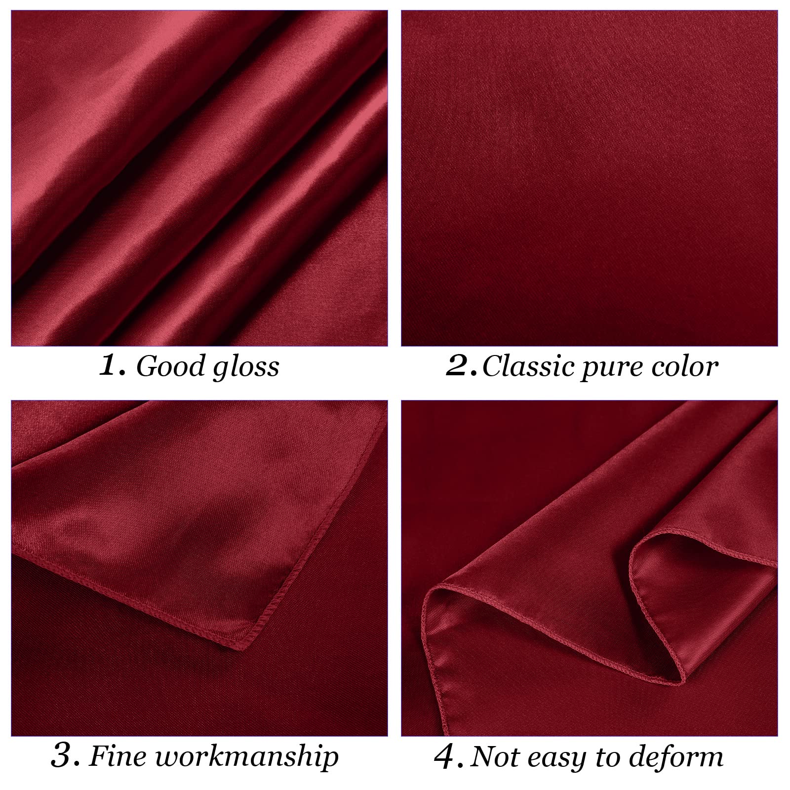 Ruisita Satin Party Tablecloth Table Cover 58 X 102 Inches Wedding Rectangle Bright Silk Tablecloth Table Cover Smooth Fabric Ta