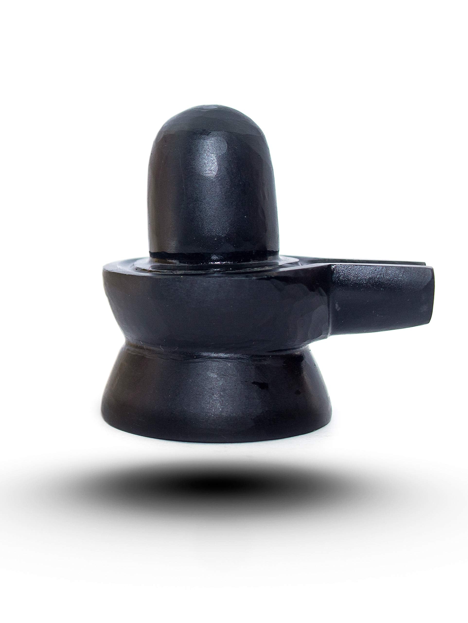 Gangtarang Shaligram Shivling | From Nepal Gandaki River | Carved On Shaligram Stone, Black (100G)
