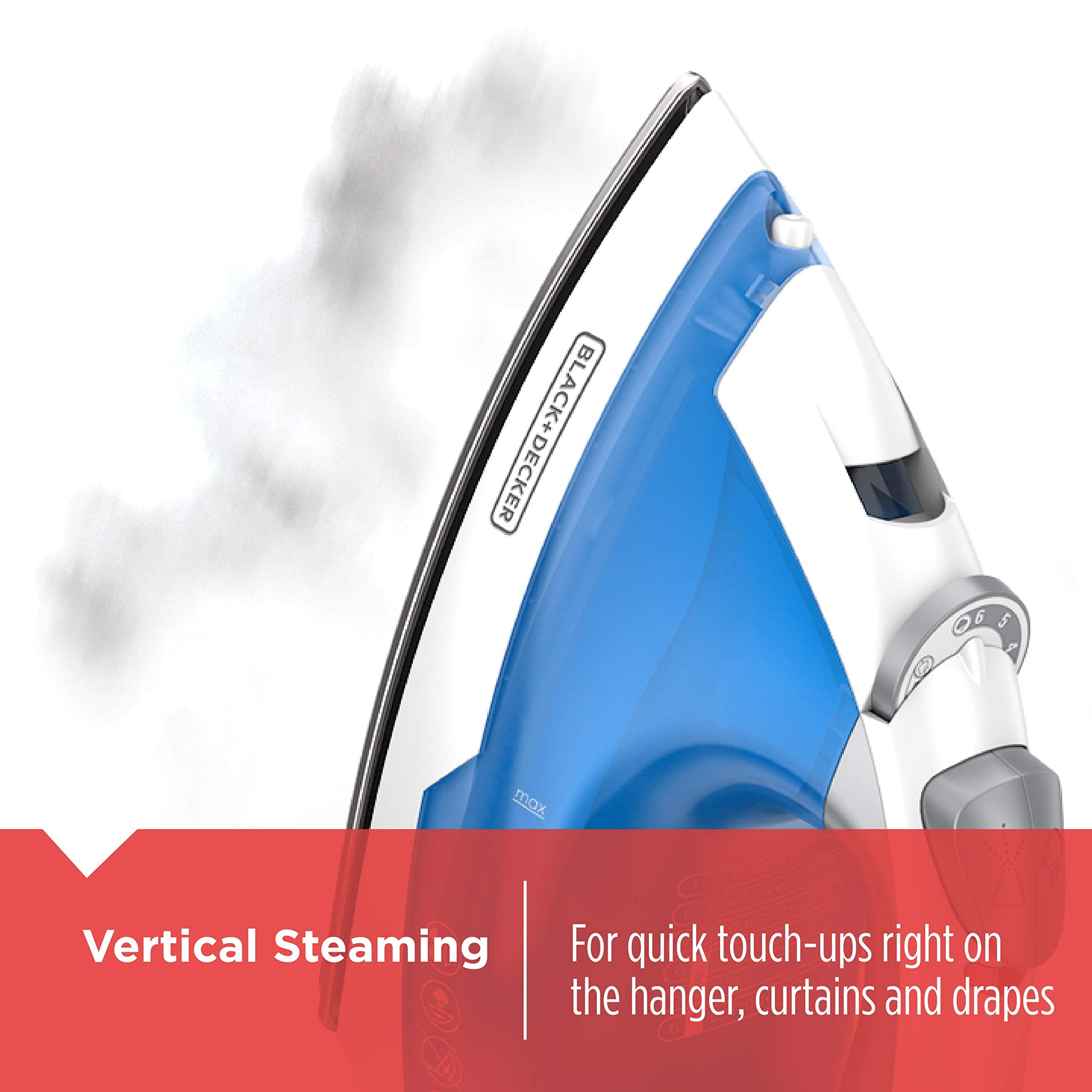 Black+Decker Ir03V Easy Steam Compact Iron, Blue